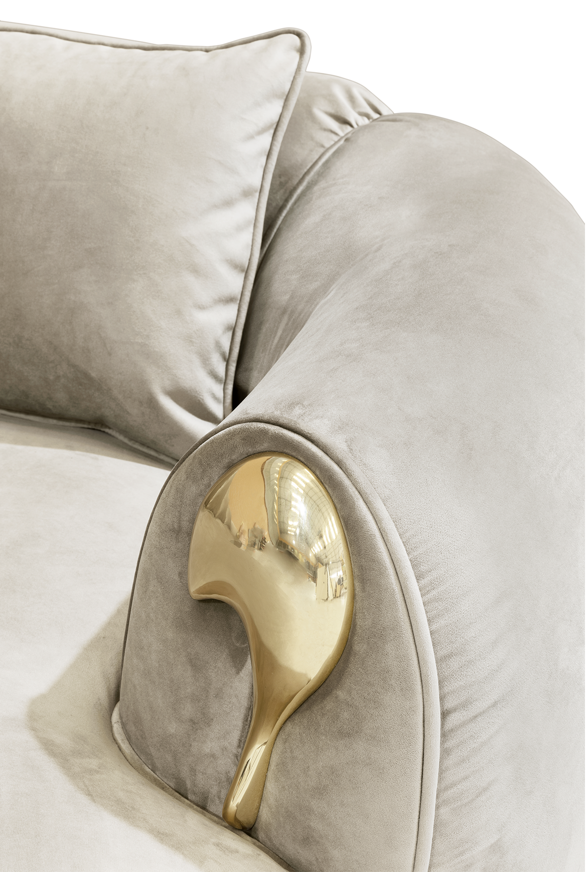 Solara crème gebogen luxe bank