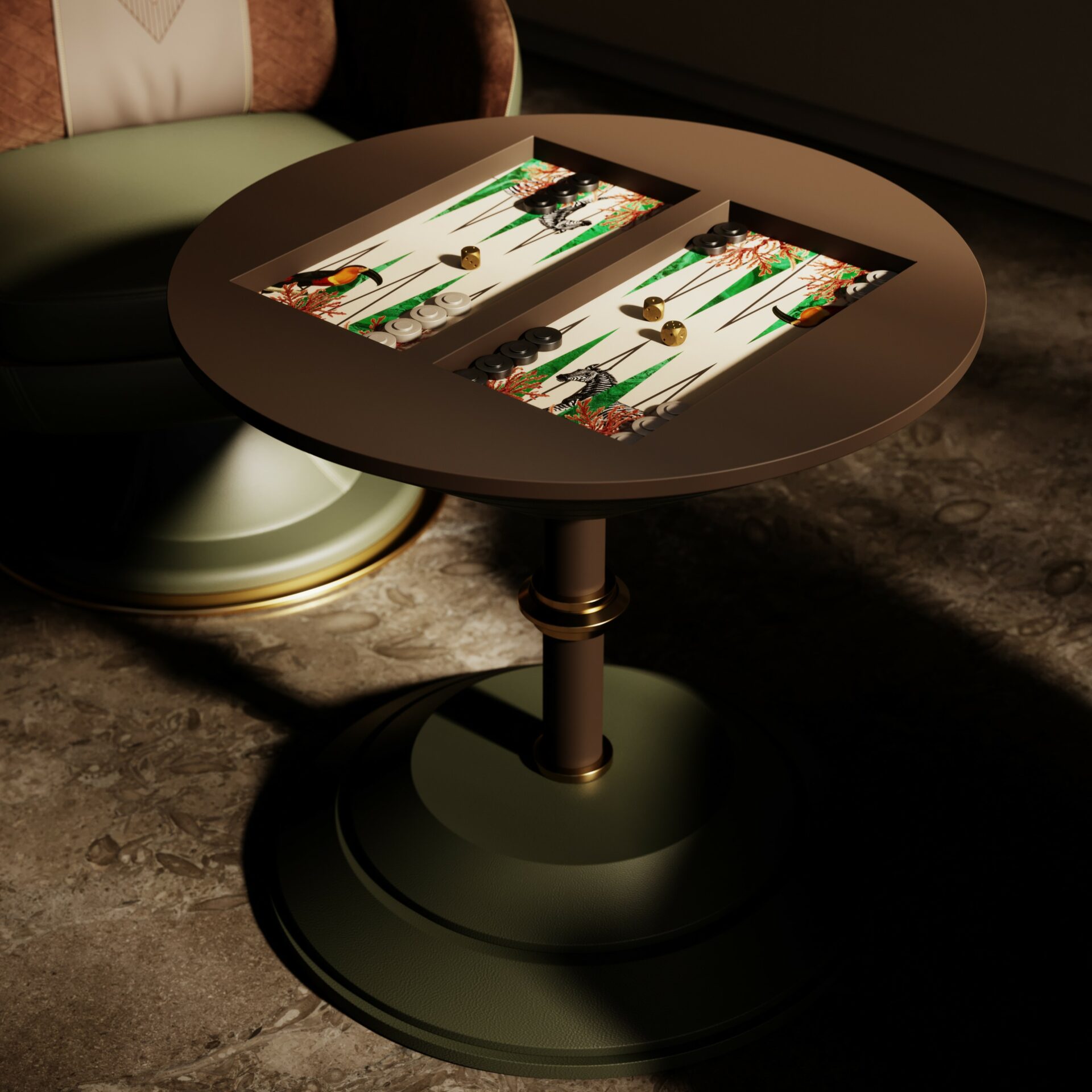 Goemon backgammon & schaak salontafel