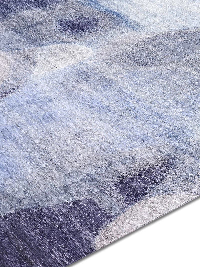 Blauw / grijs handgemaakte luxe tapijt | Maat: 140 × 210 cm