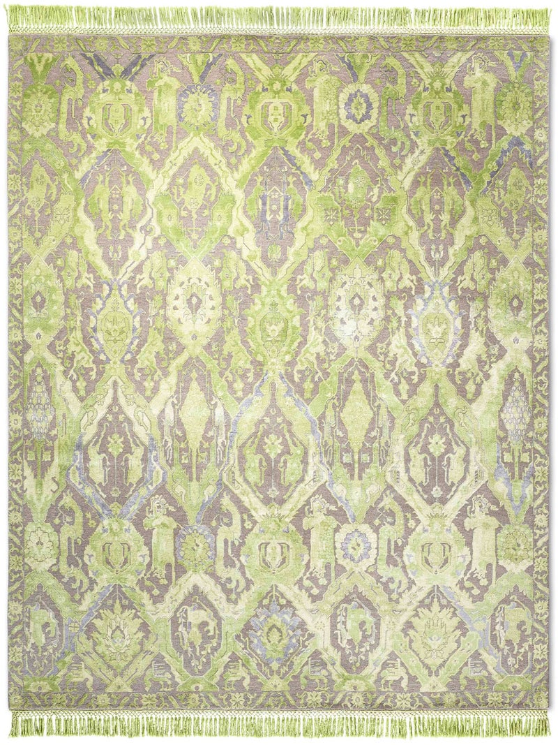 KavaBagh groen handgemaakte luxe vloerkleed