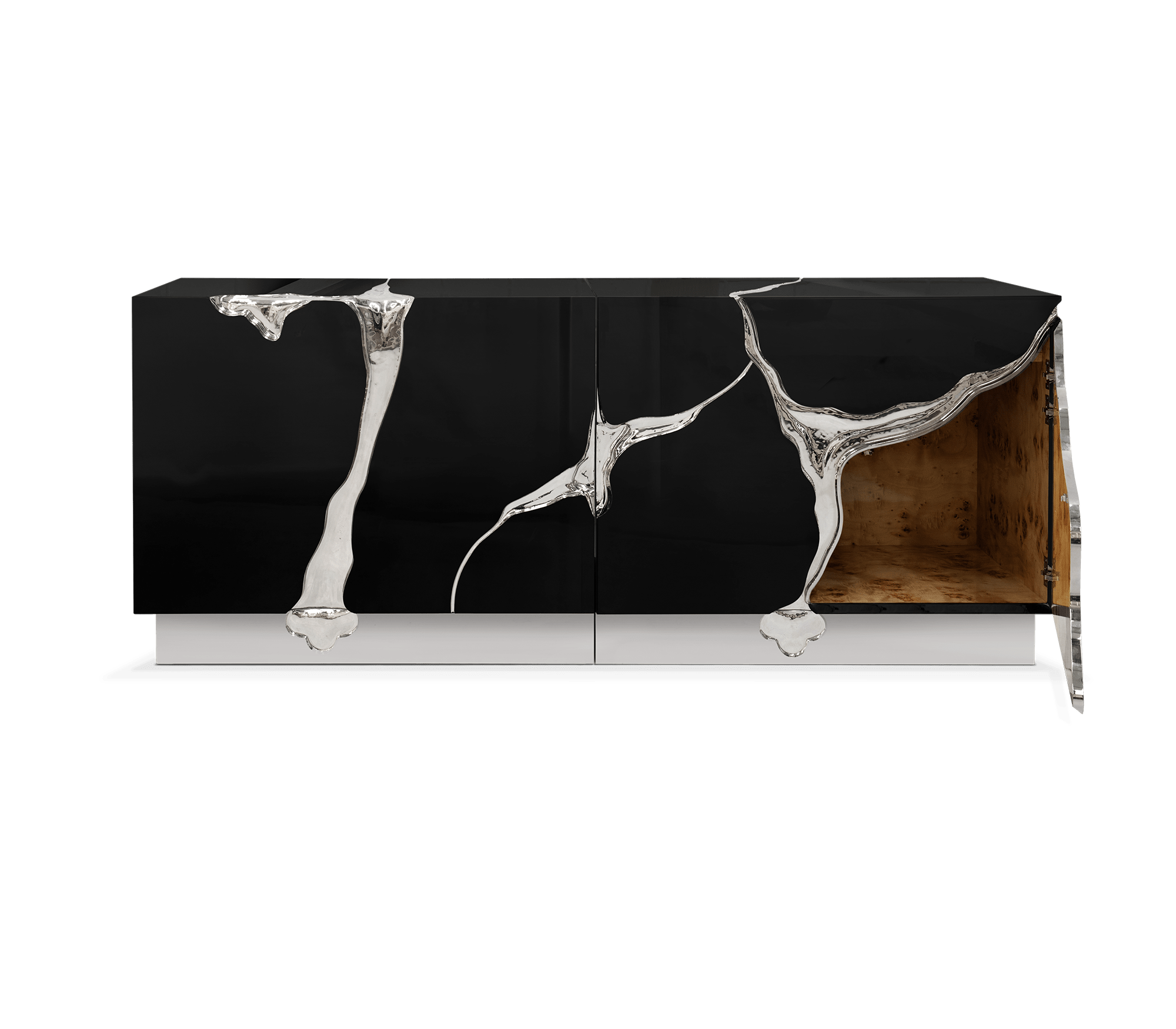Fissure zilver en zwart dressoir