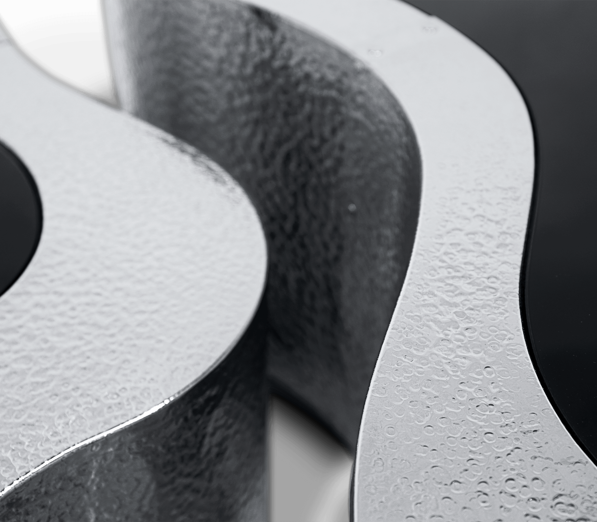 Crest gehamerd roestvrijstaal salontafelset