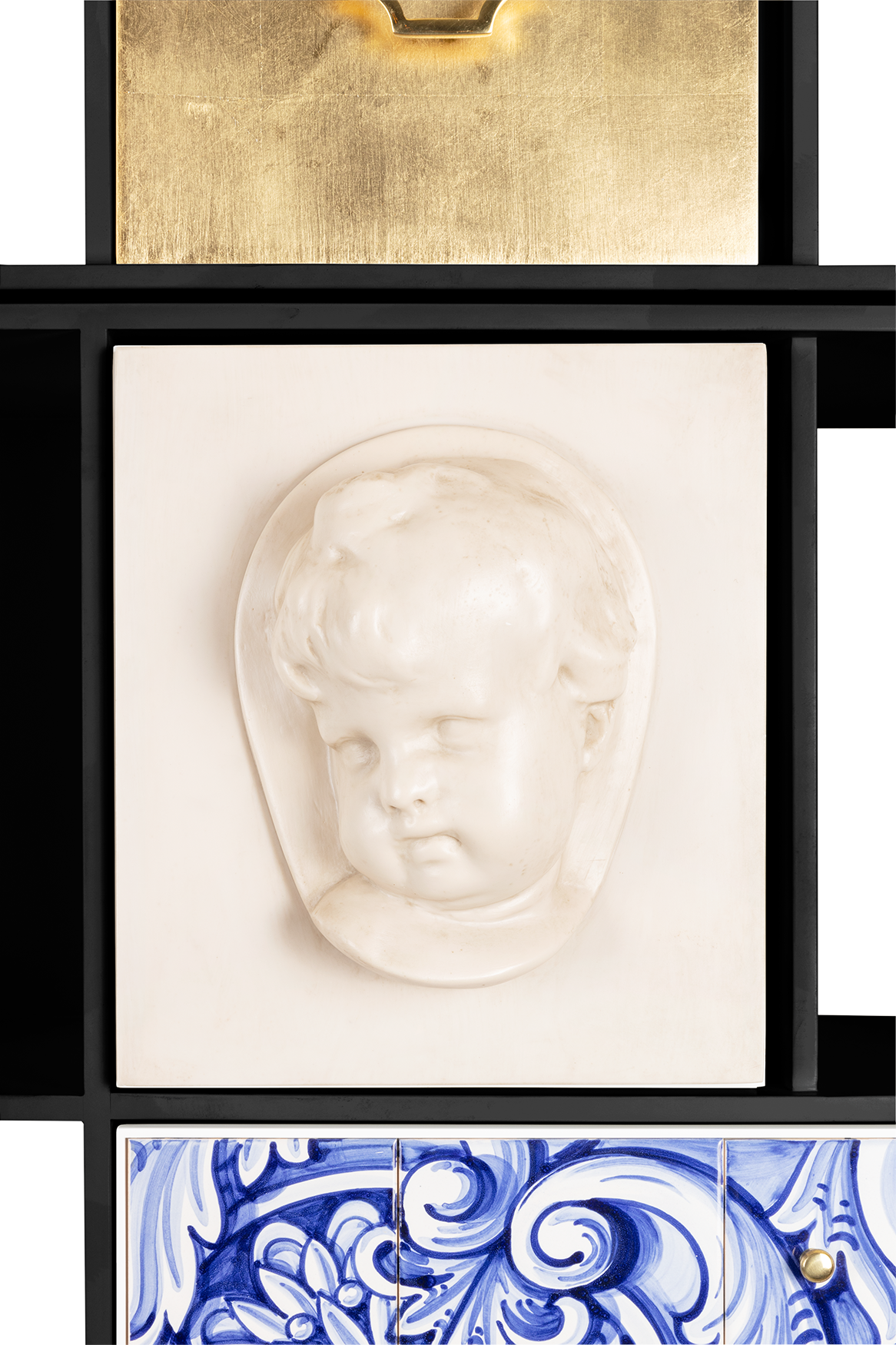 Curator zwarte boekenkast