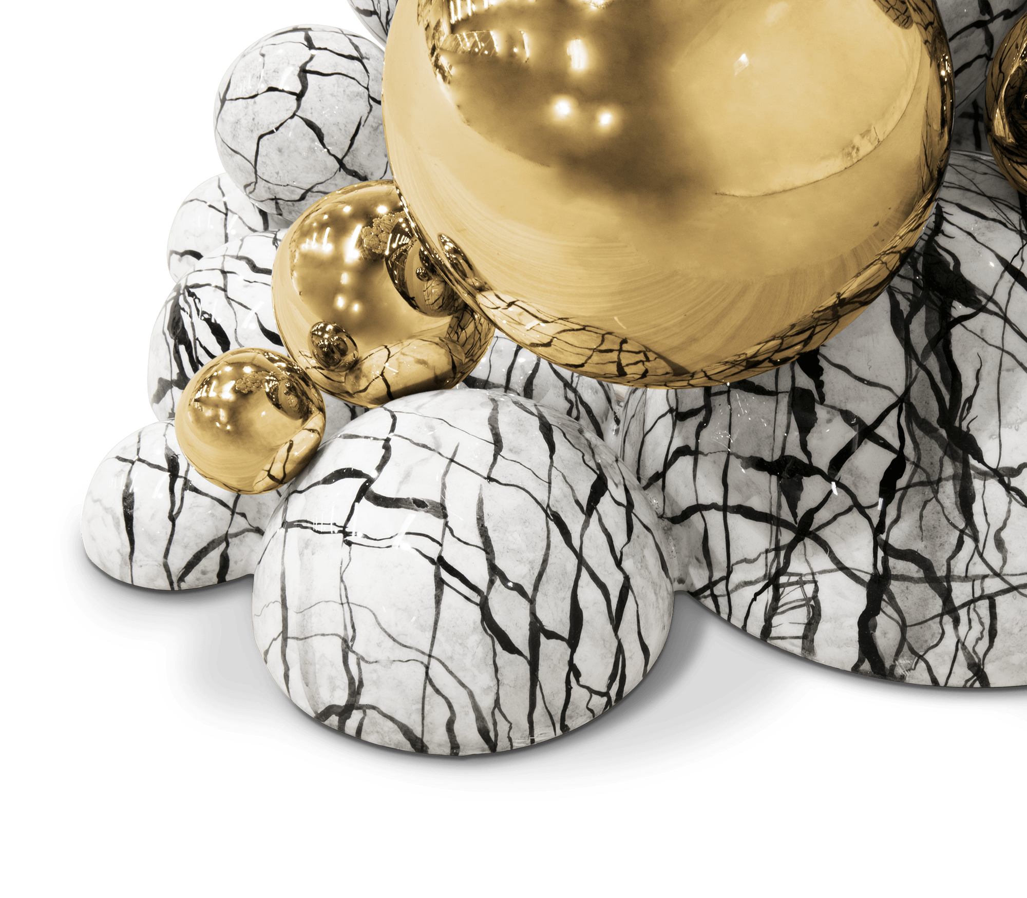 Orbit faux-marmer console