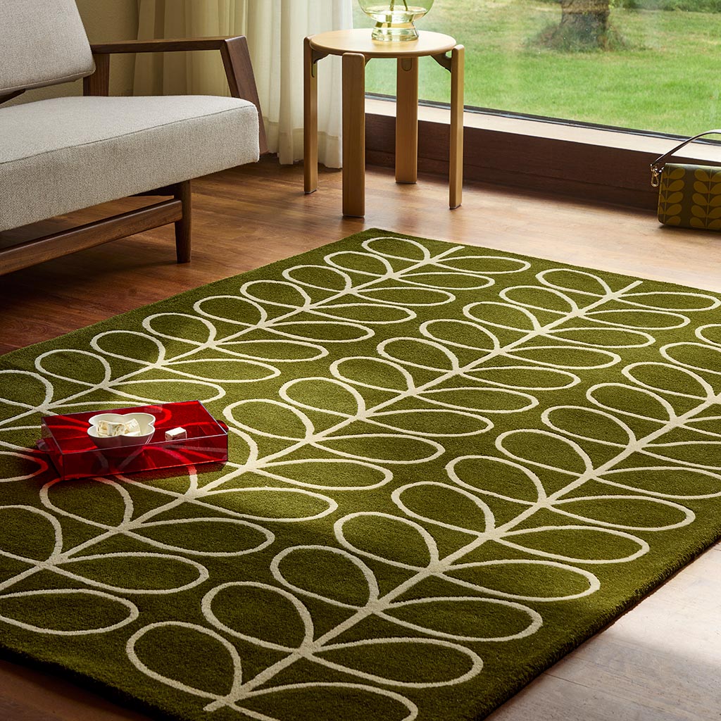 Linear Stem Olive vloerkleed | Maat: 120 × 180 cm