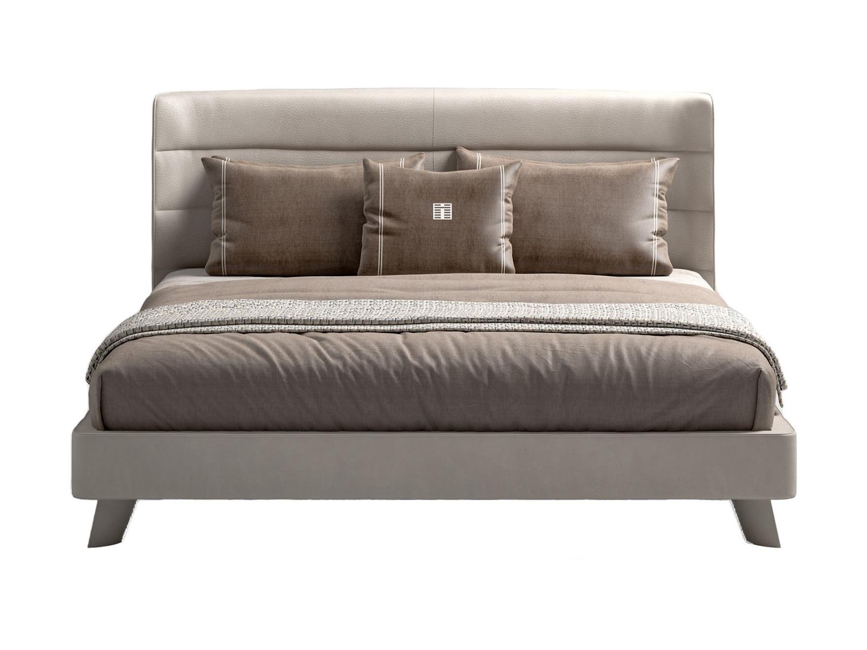 Leren bed met hoofdbord