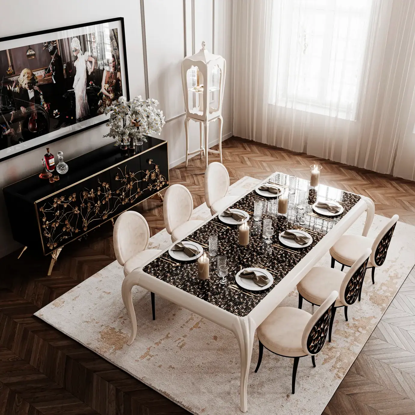 Mistral exotische veer blad eettafel