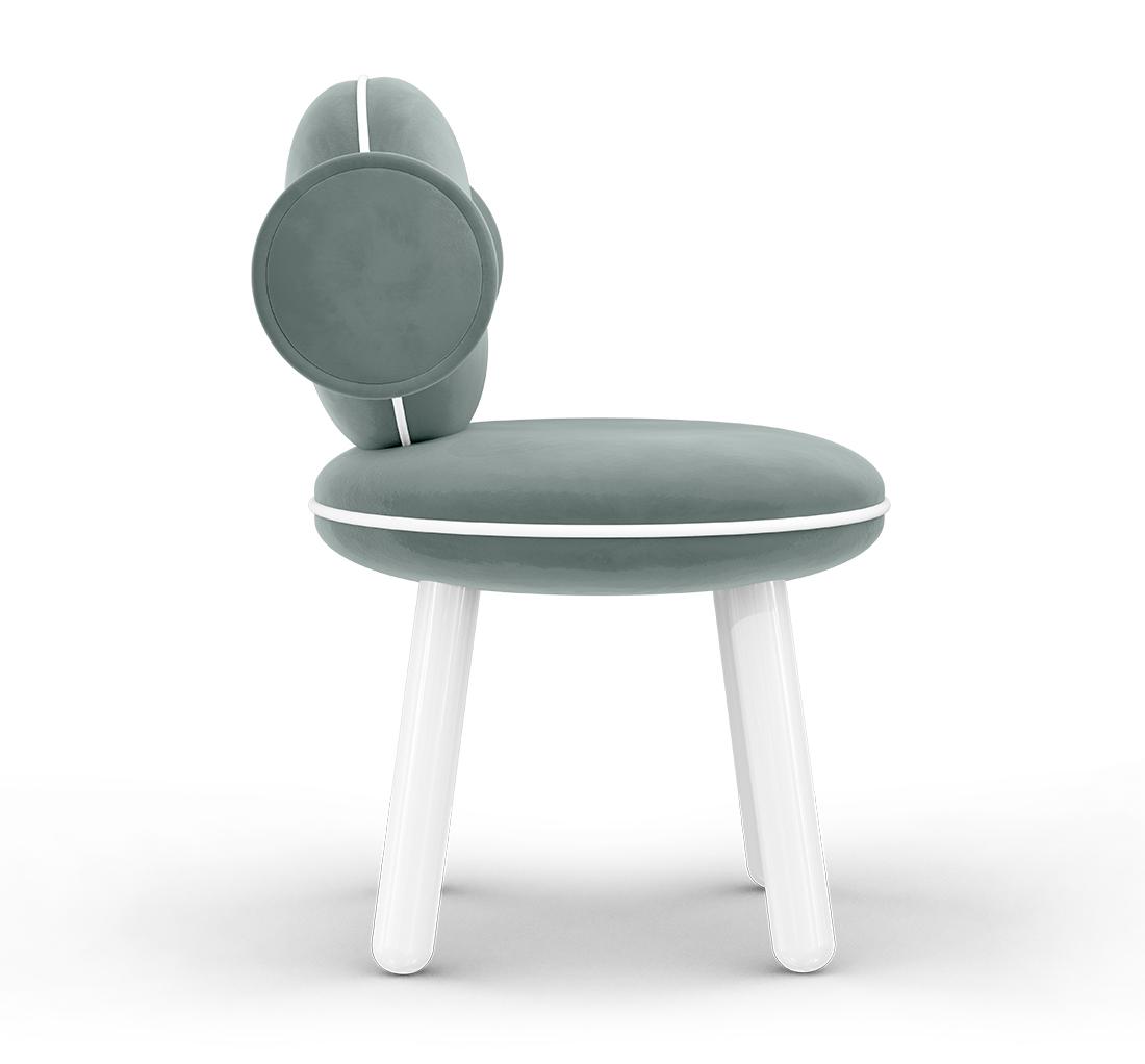 Lollipop blauwe poefstoel