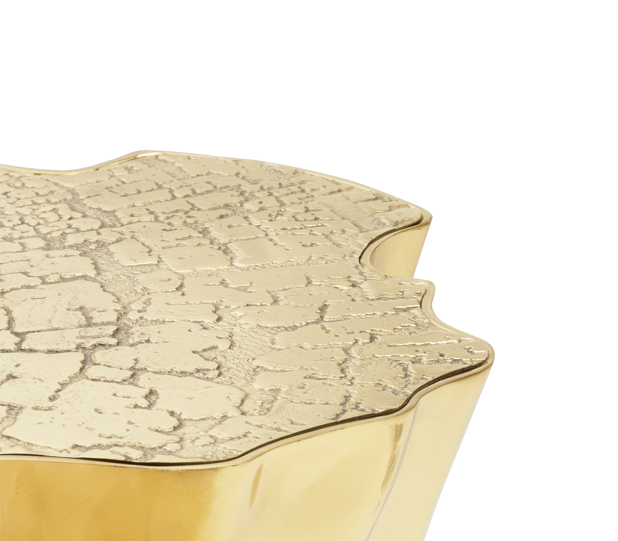 Paradise gouden salontafel | Afmetingen: B 123 × D 102 × H 30 cm