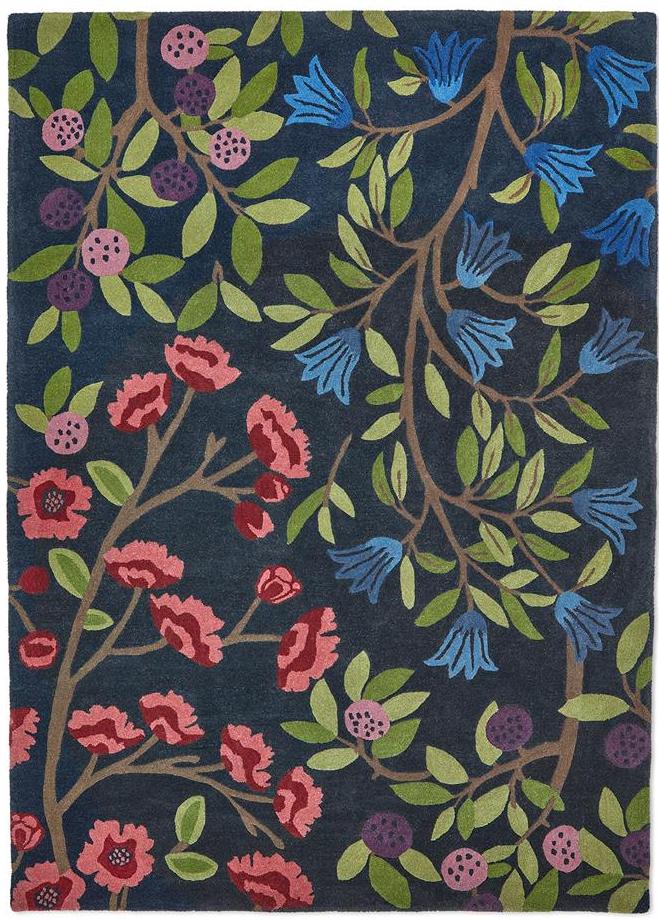 Foraging indigo tapijt | Maat: 140 × 200 cm