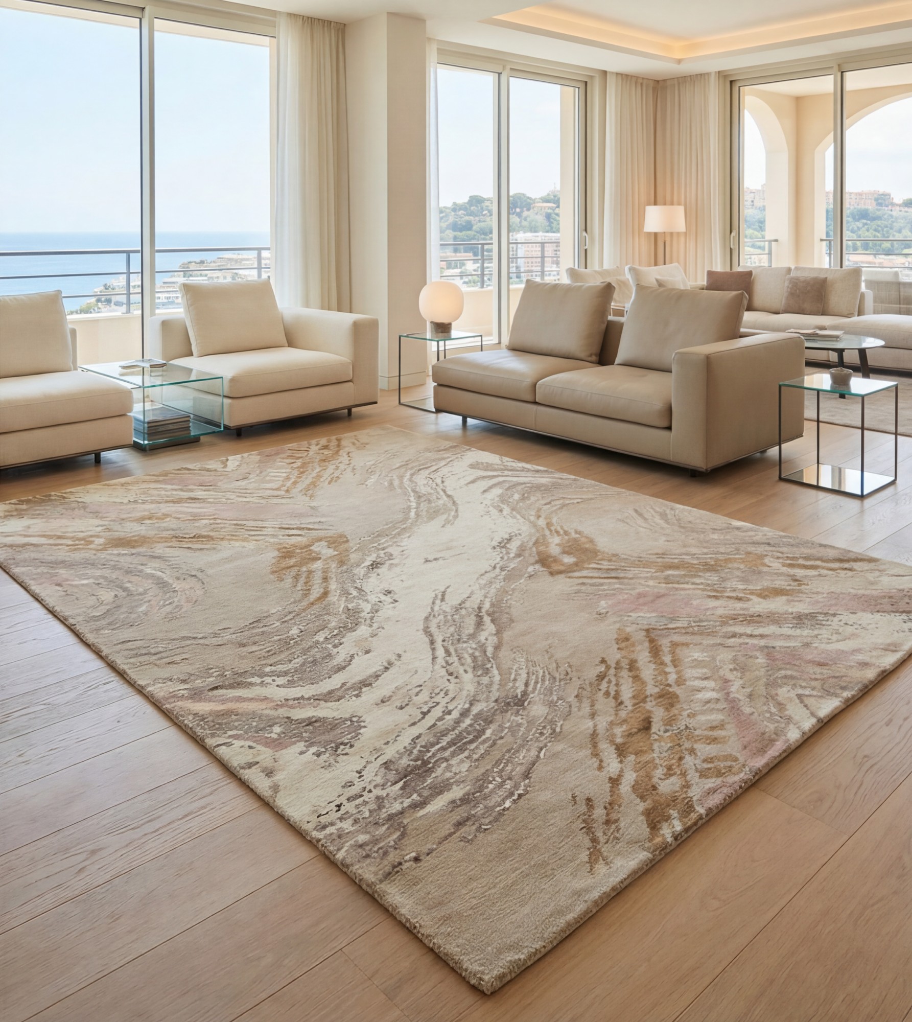 Marble Drift handgemaakt vloerkleed
