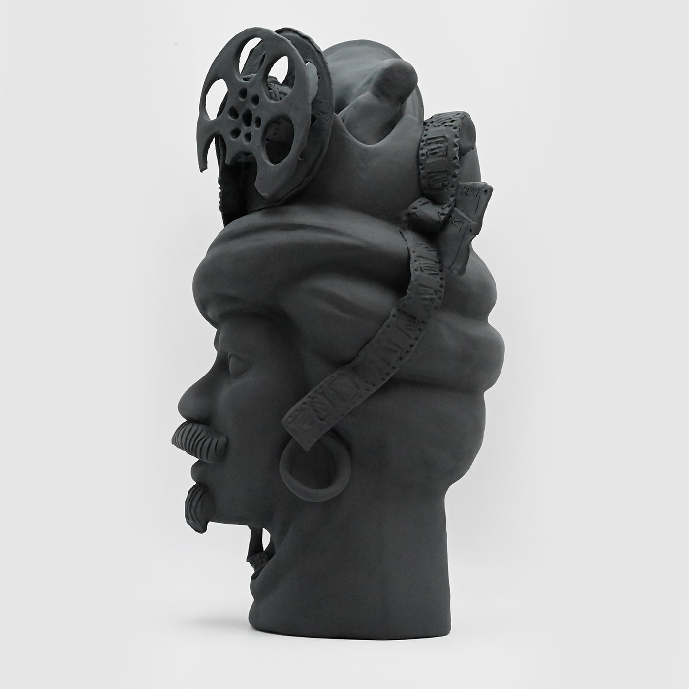 Moor's Head grijze matte sculptuur