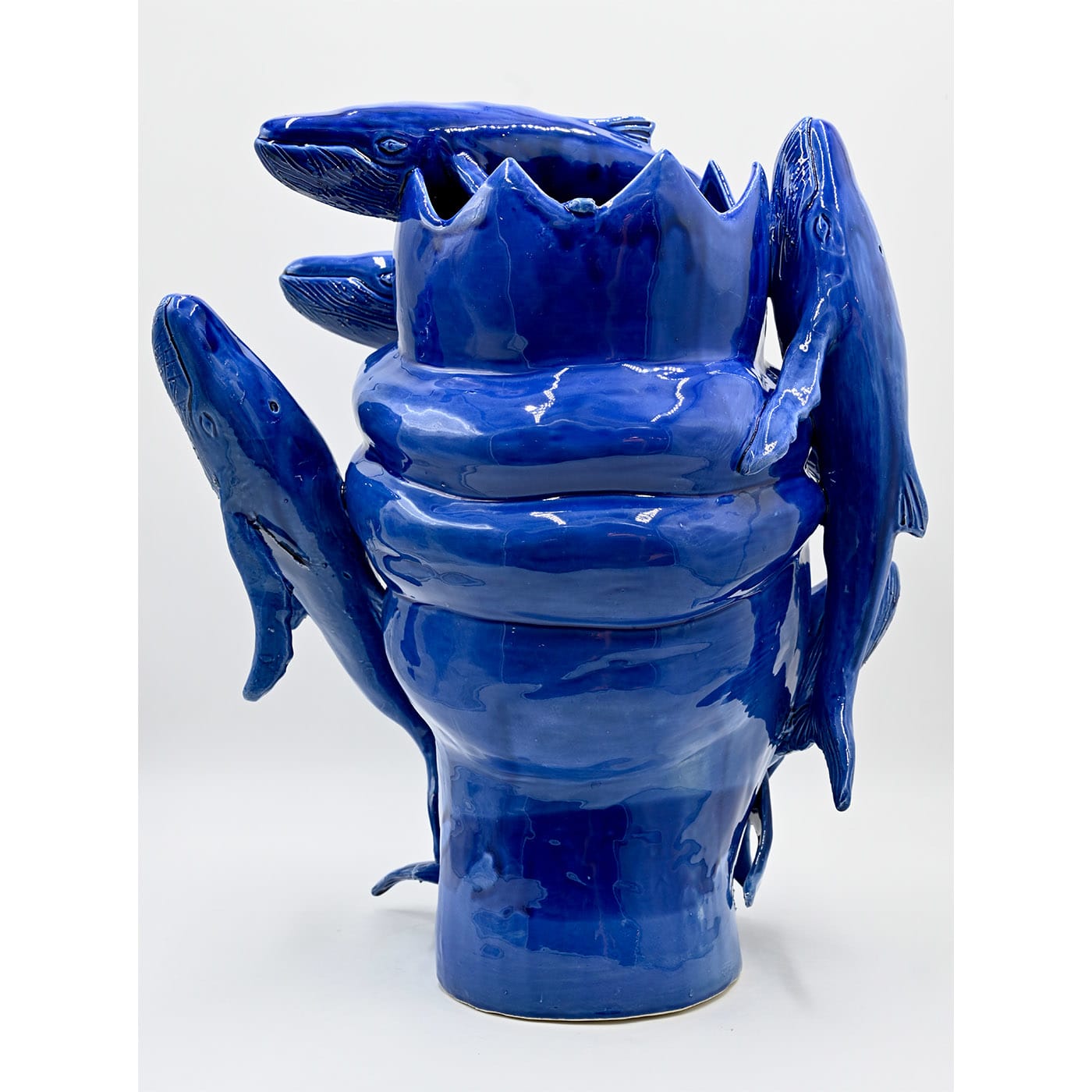 Moor's Head glanzendblauwe sculptuur