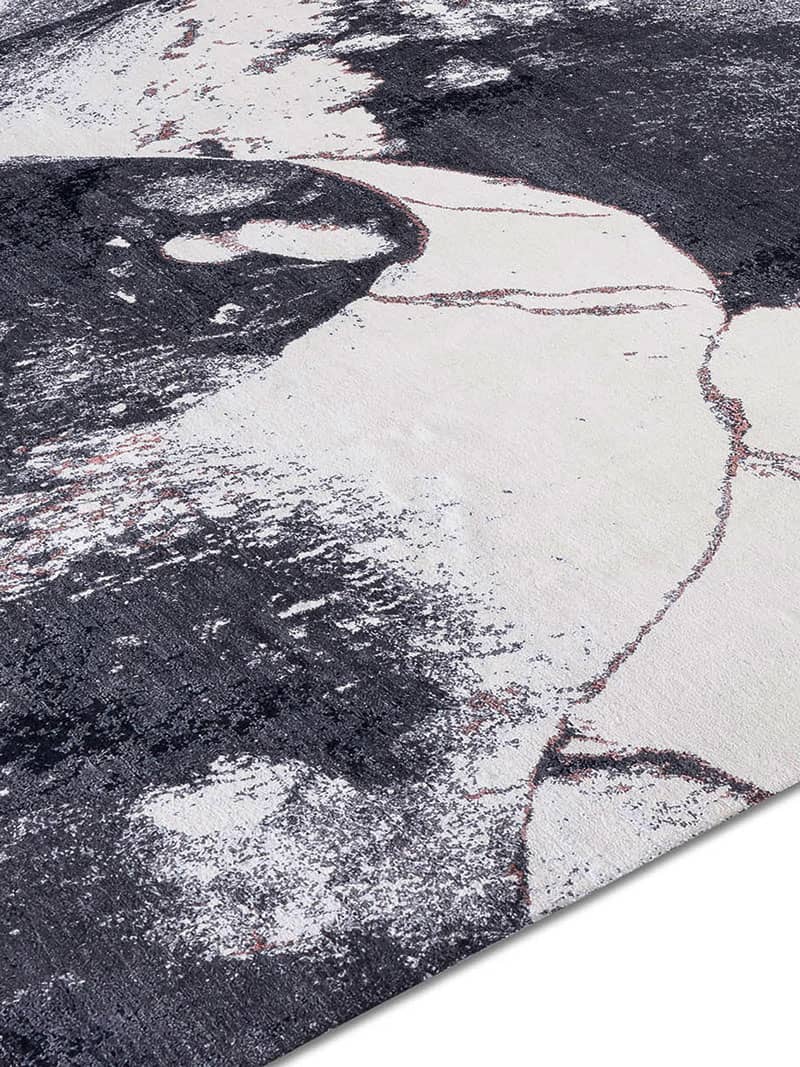 Zwart & wit handgeknoopt tapijt | Maat: 140 × 210 cm