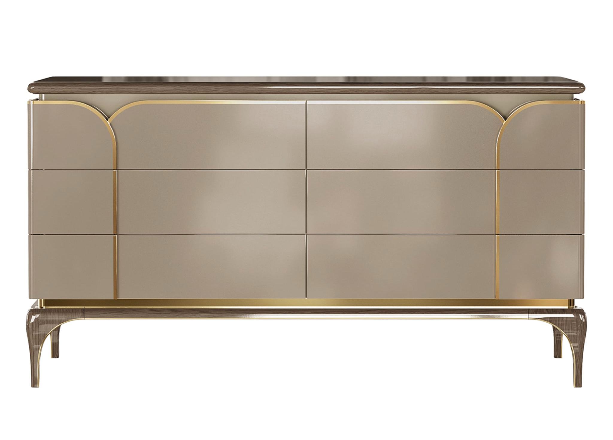 Luxe beige 4-deurs ladekast | Configuratie: Zonder spiegel Luxe beige 4-deurs ladekast | Configuratie: Zonder spiegel