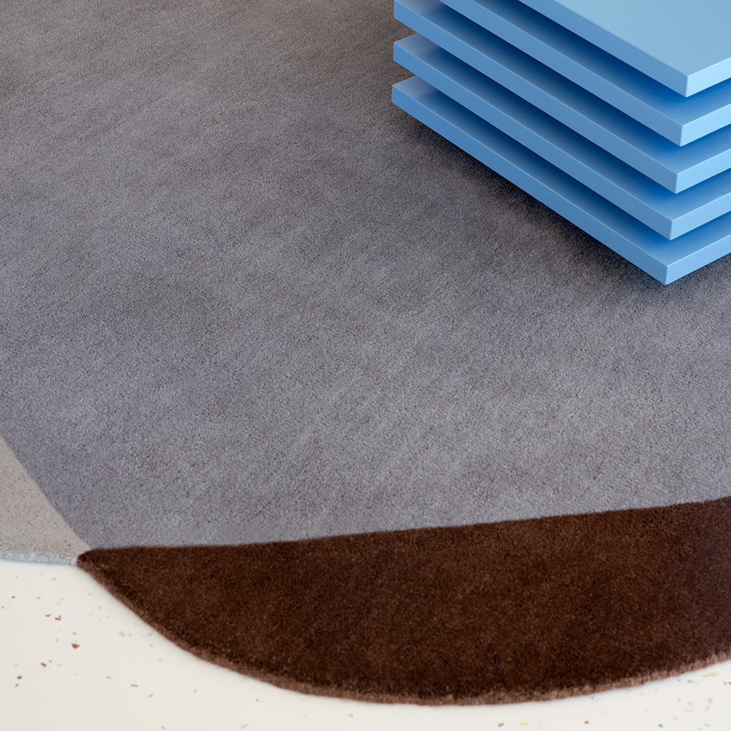 Element chad bruin blauw tapijt | Maat: 250 × 274 cm