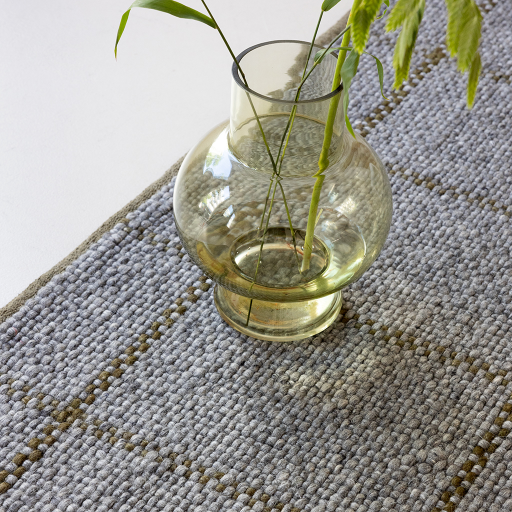 Craft matter check leisteen/oli tapijt | Maat: 160 × 230 cm