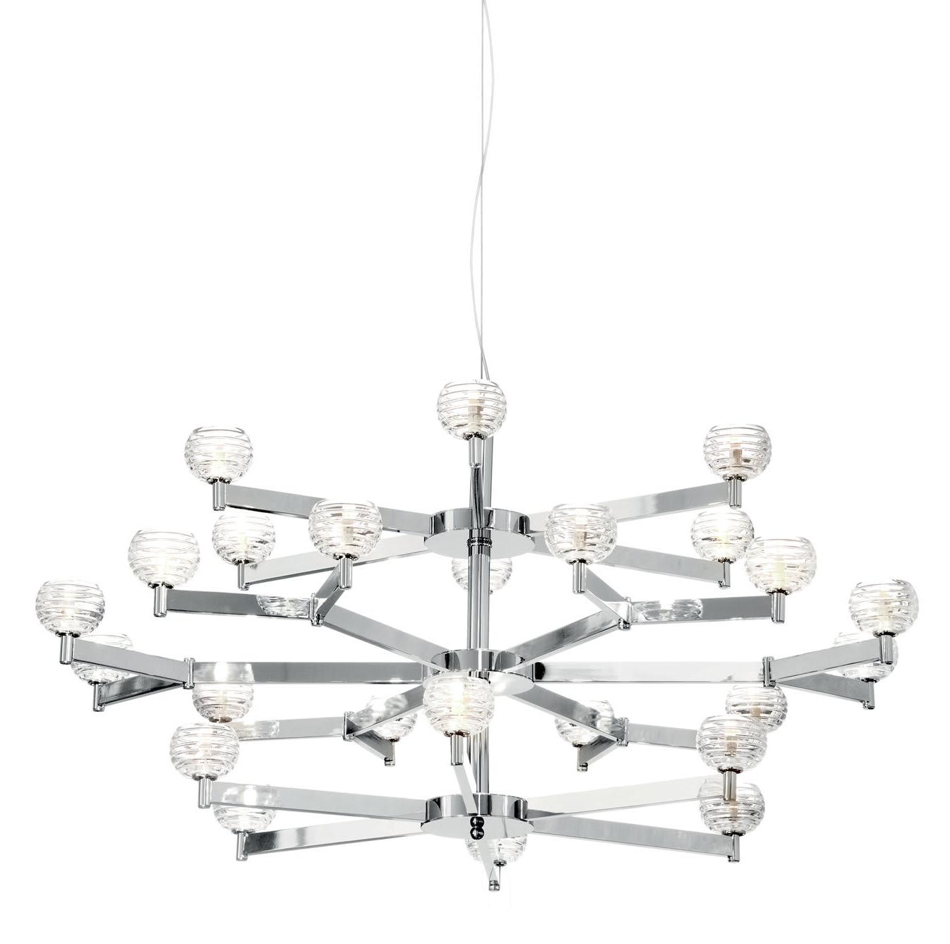 Art Deco Nikkel Kristallen Kroonluchter
