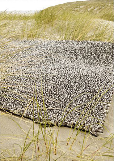 Gravel gevilt wol zwart-wit shag tapijt | Maat: 250 × 350 cm