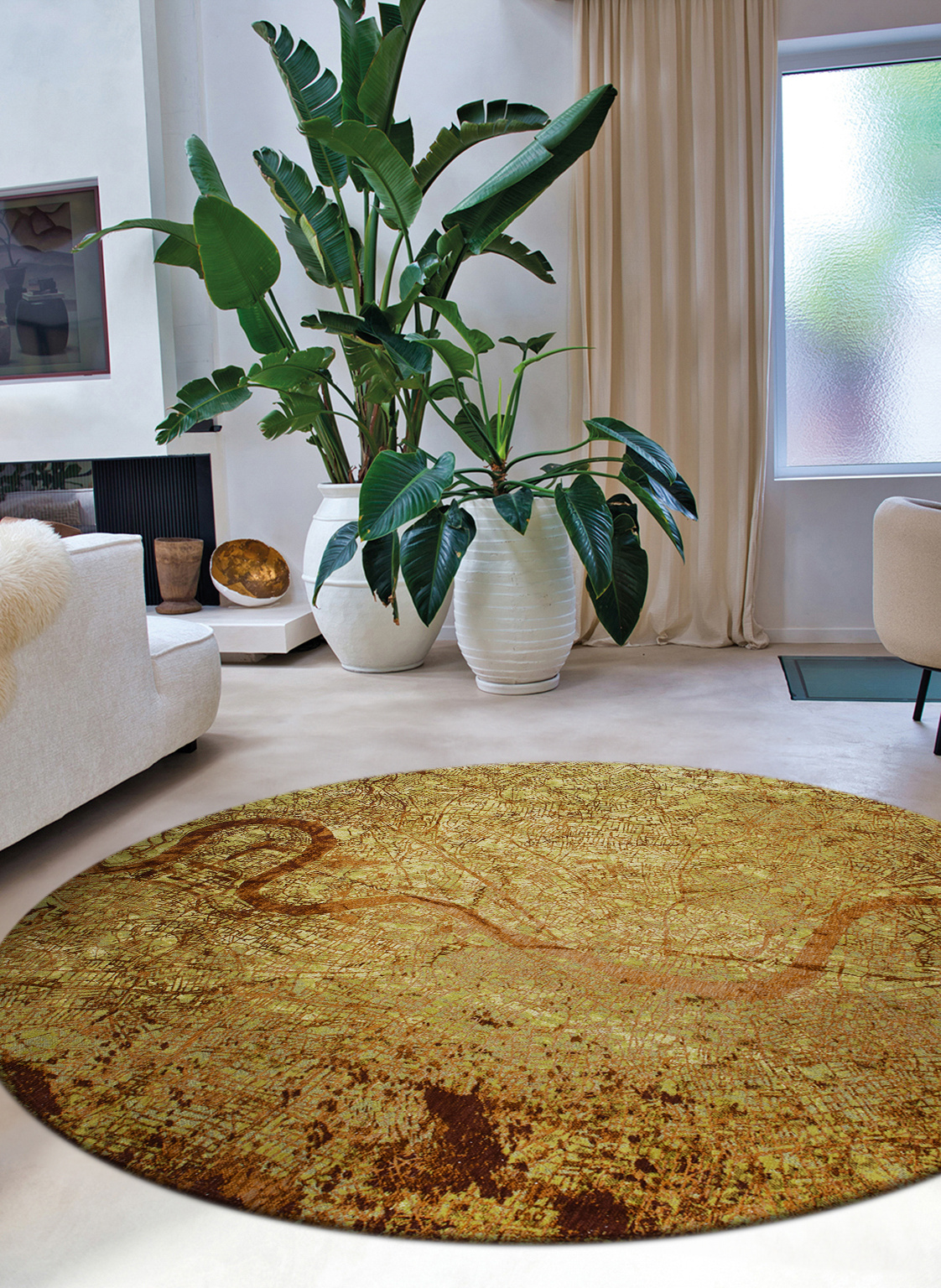 Green Meadows rond tapijt | Maat: Ø 240 cm