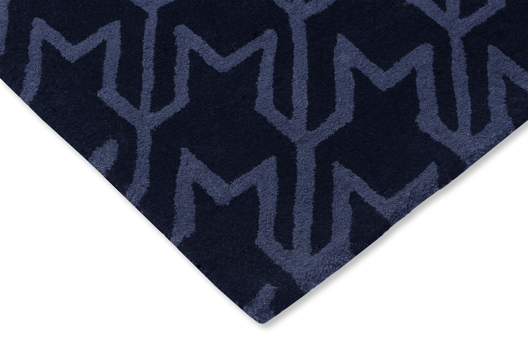 Houndstooth donkerblauw tapijt | Maat: 200 × 280 cm