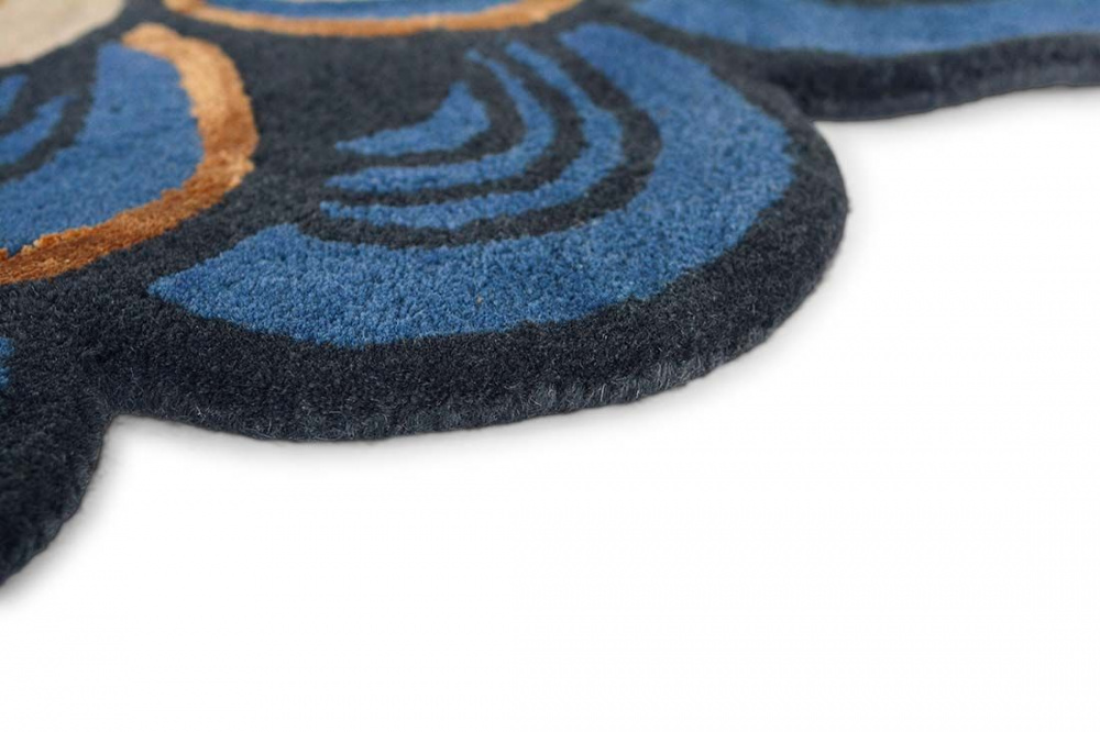 Masquerade blauw cirkel tapijt | Maat: Ø 200 cm