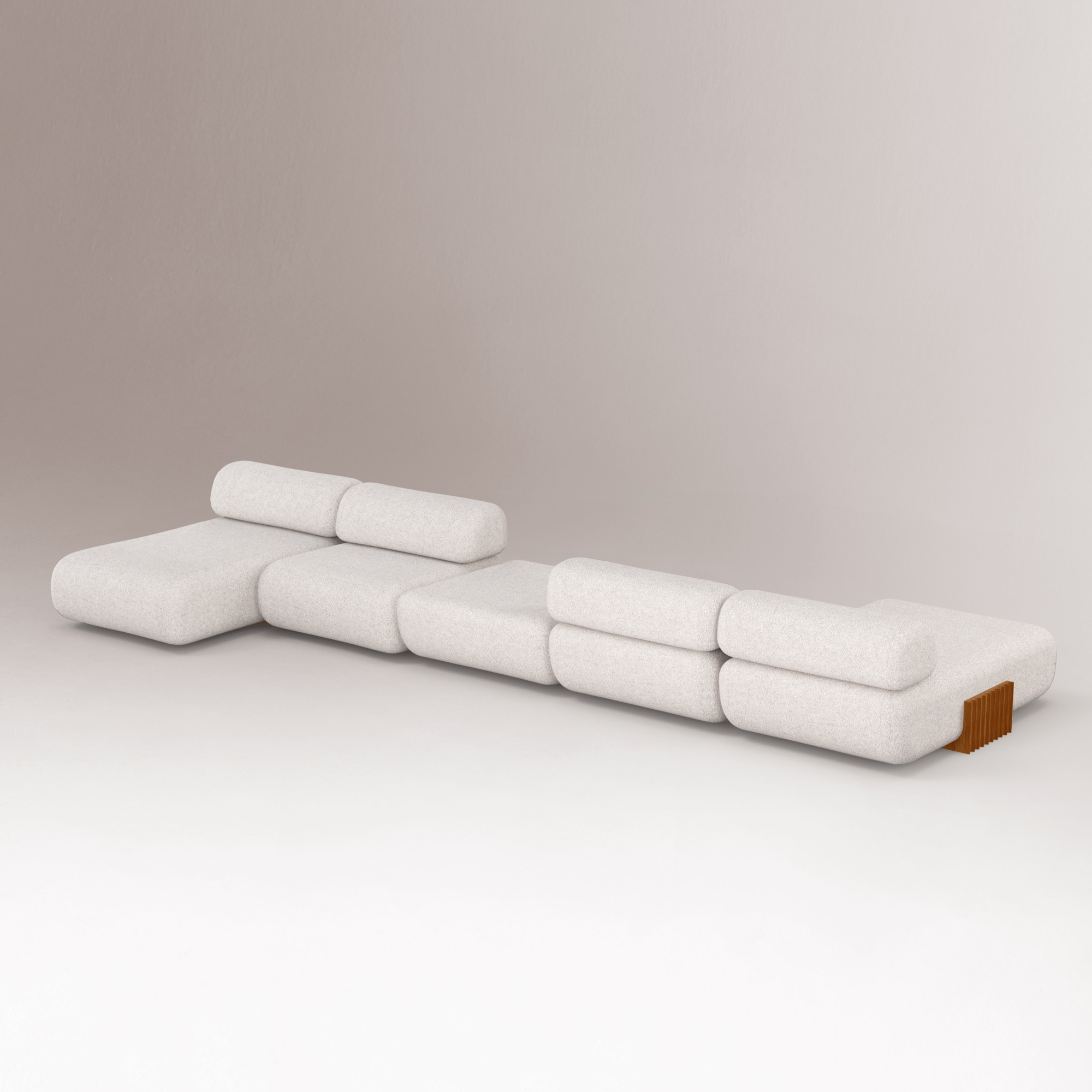 Carmel houten modulaire bank