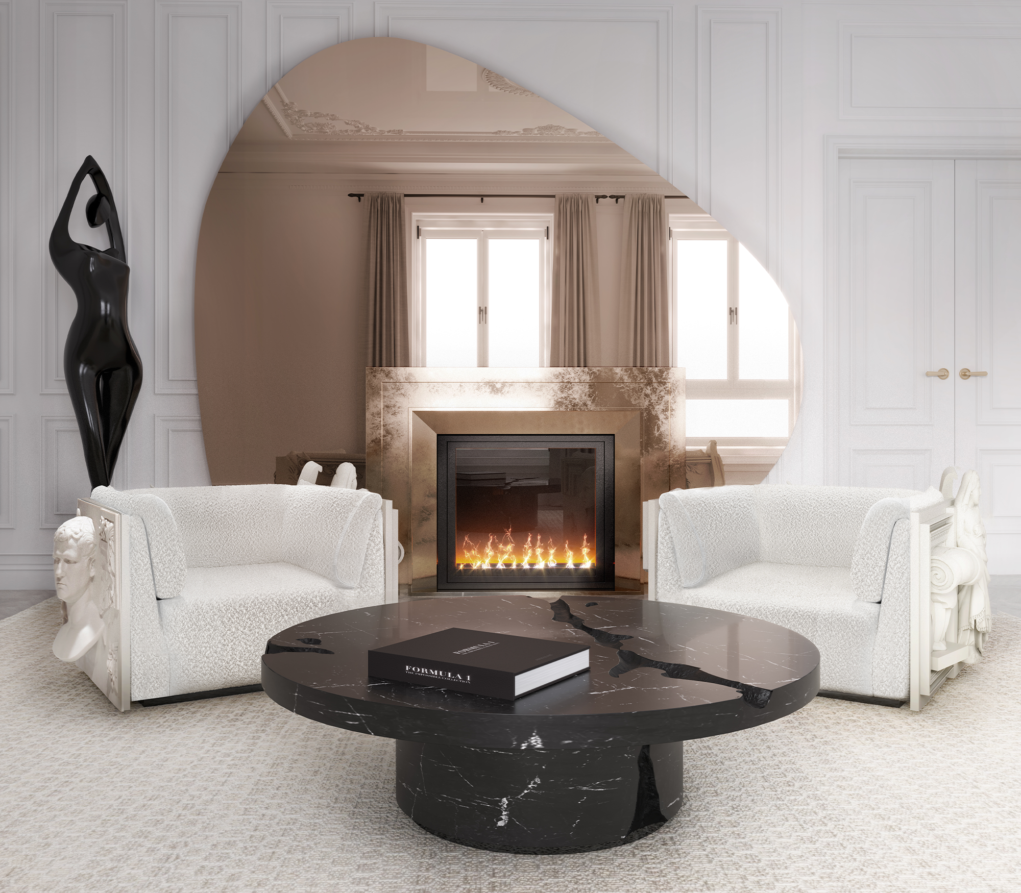 Dominion Nero Marquina 3-delige salontafelset