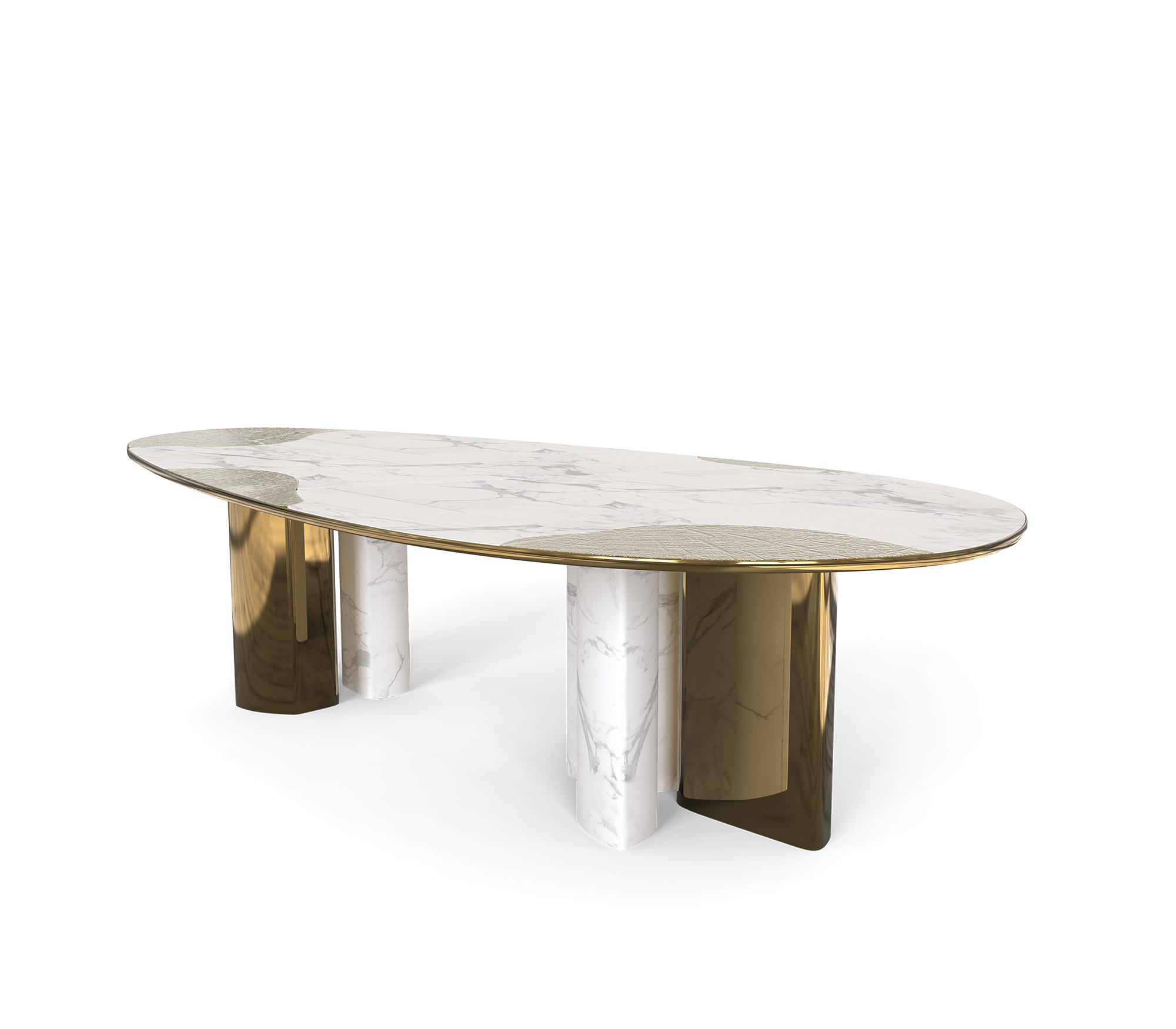 Athena Carrara marmer en patina eettafel