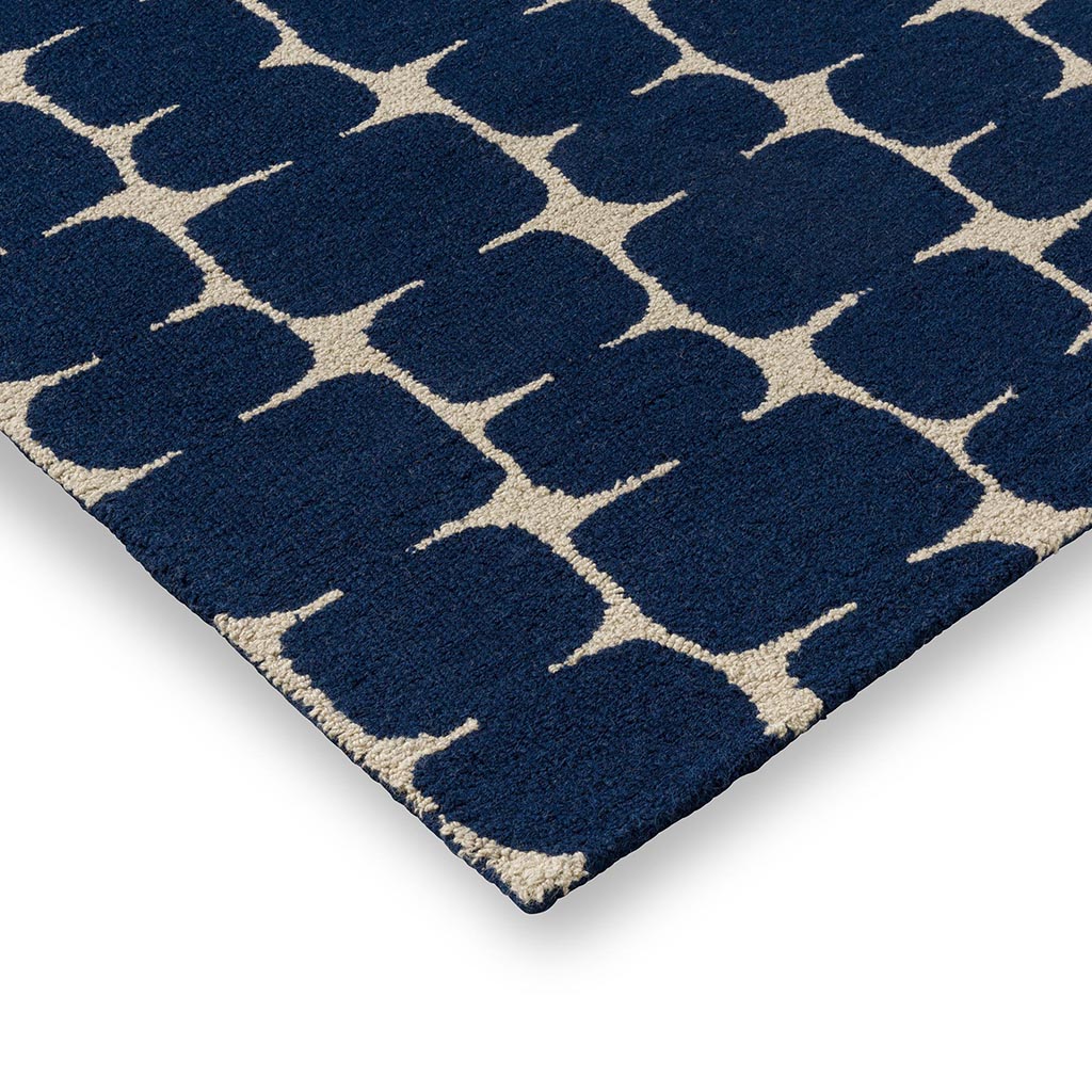 Little lohko indigo tapijt | Maat: 160 × 230 cm