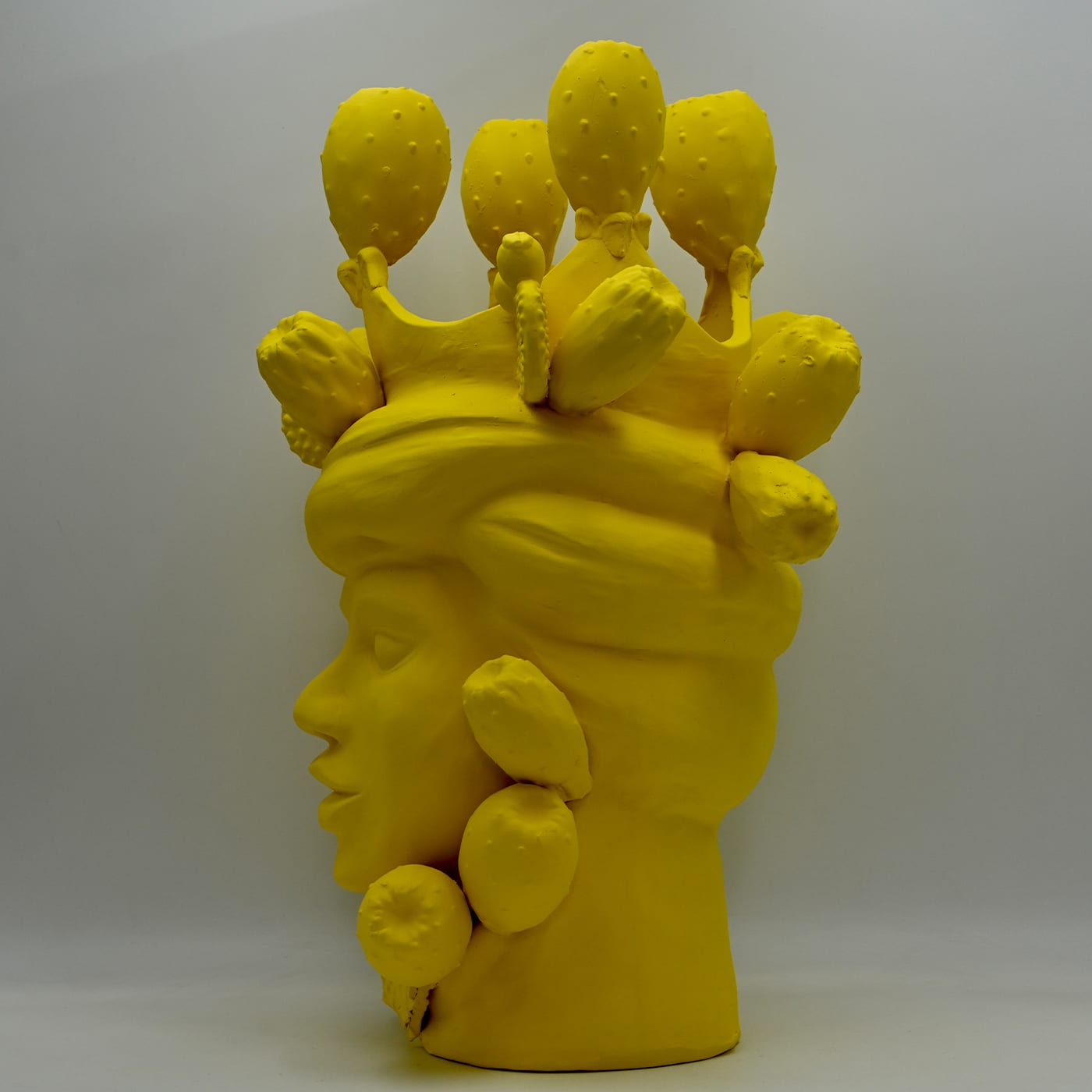 Moor's Head gele handgemaakte sculptuur