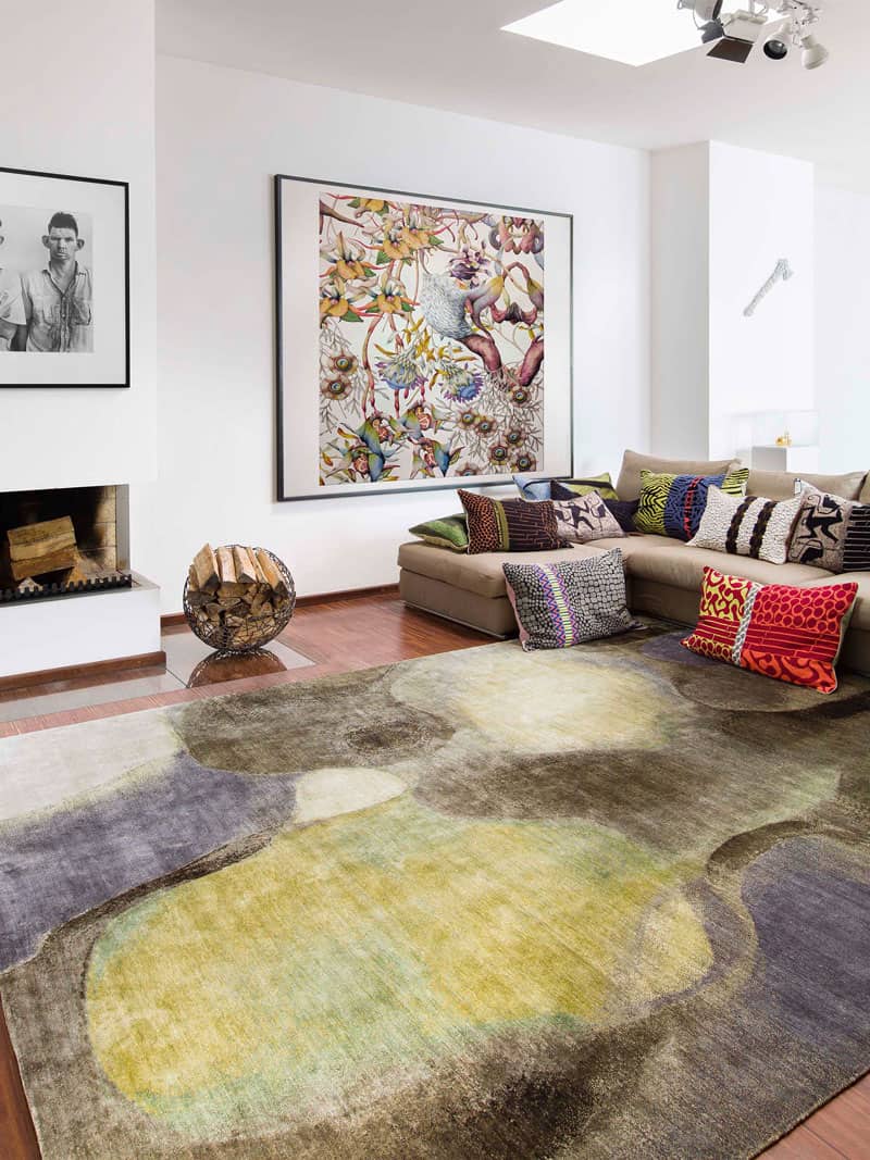 Olijf handgemaakte luxe vloerkleed | Maat: 122 × 183 cm
