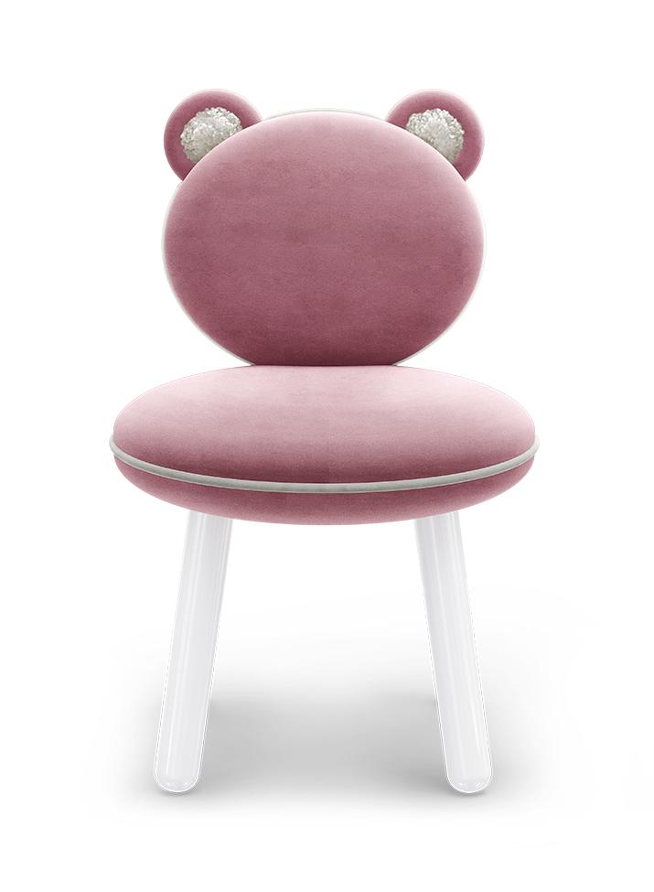 Fluffy Bear roze kinderstoel