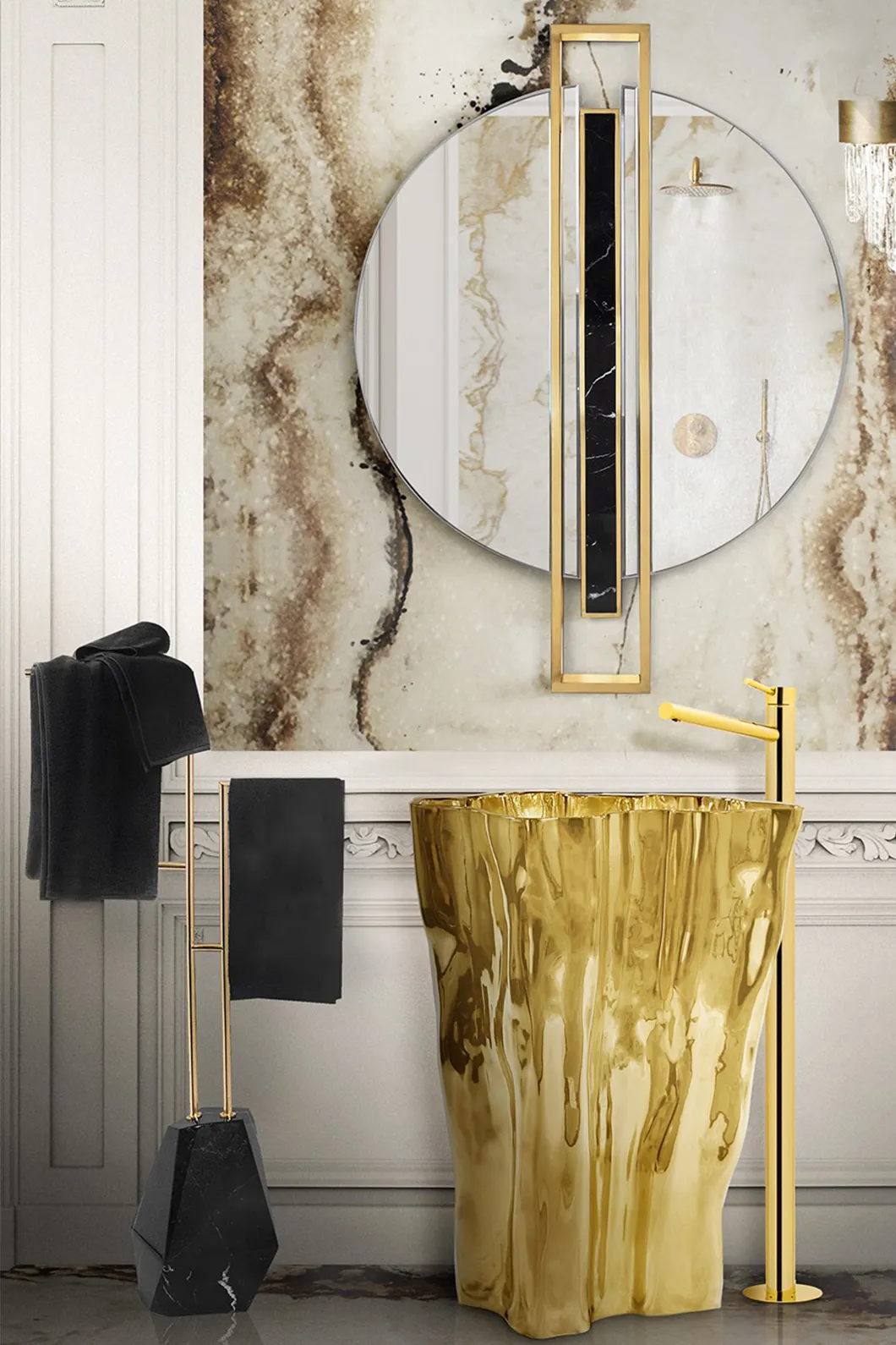 Brilliance zwarte handdoekrek