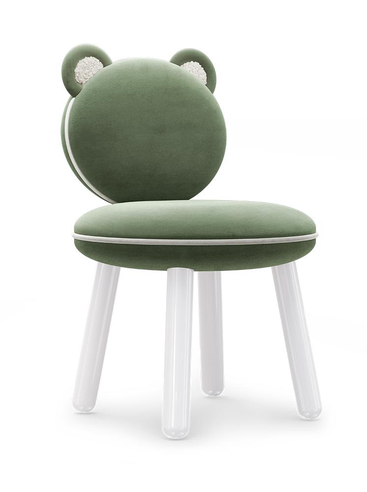 Fluffy Bear groene kinderstoel