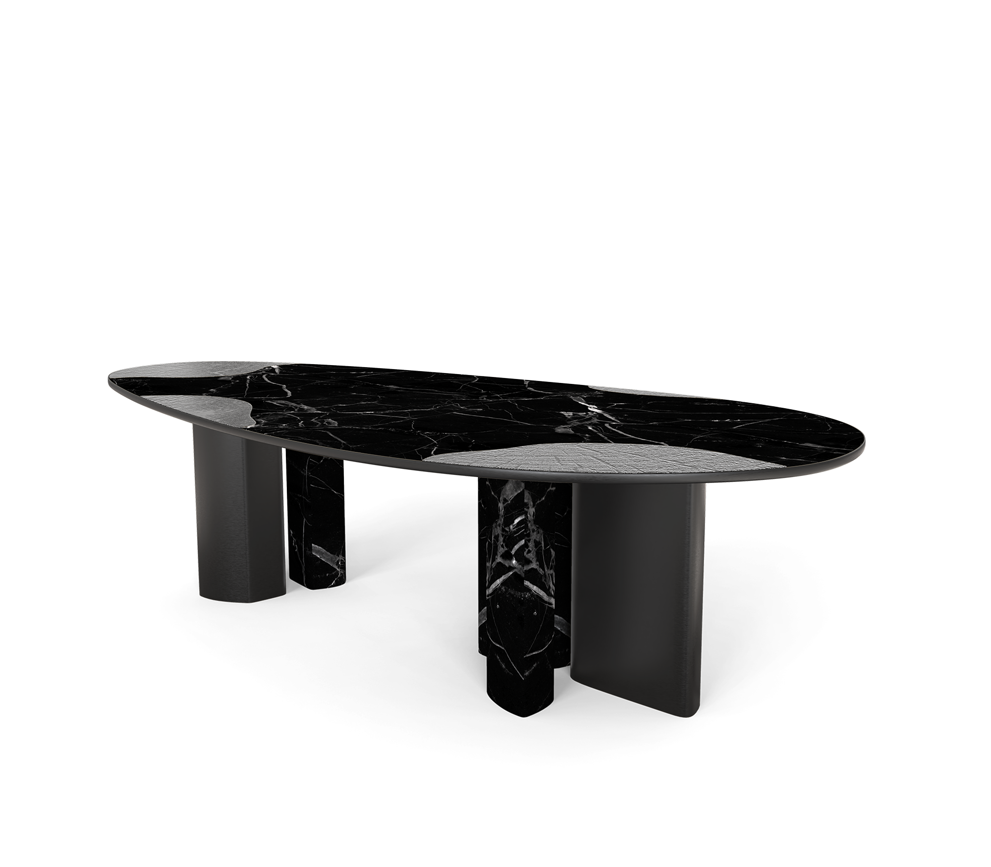 Athena Nero marmer en onyx eettafel