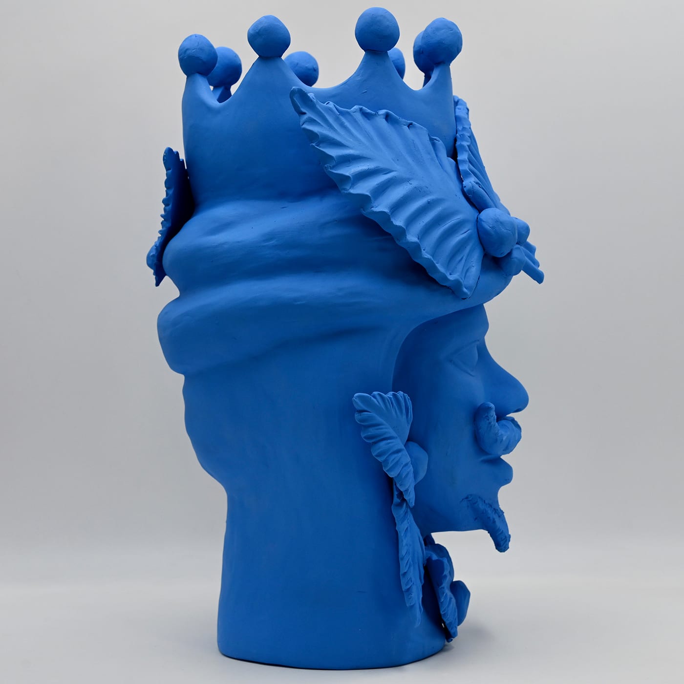 Moor's Head blauwe sculptuur