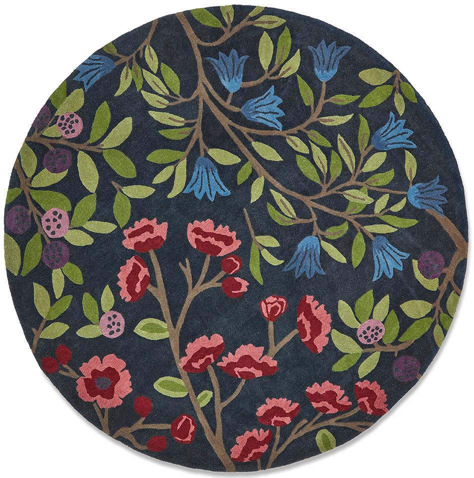 Foraging indigo rond tapijt | Maat: Ø 150 cm