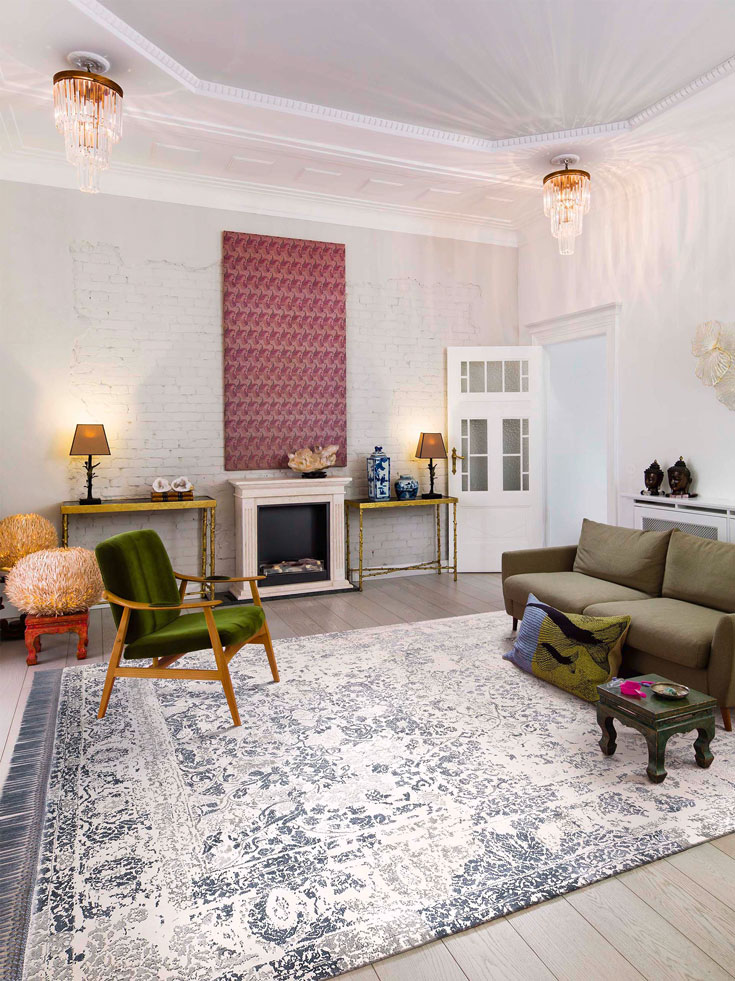 Zilvergrijs luxe tapijt