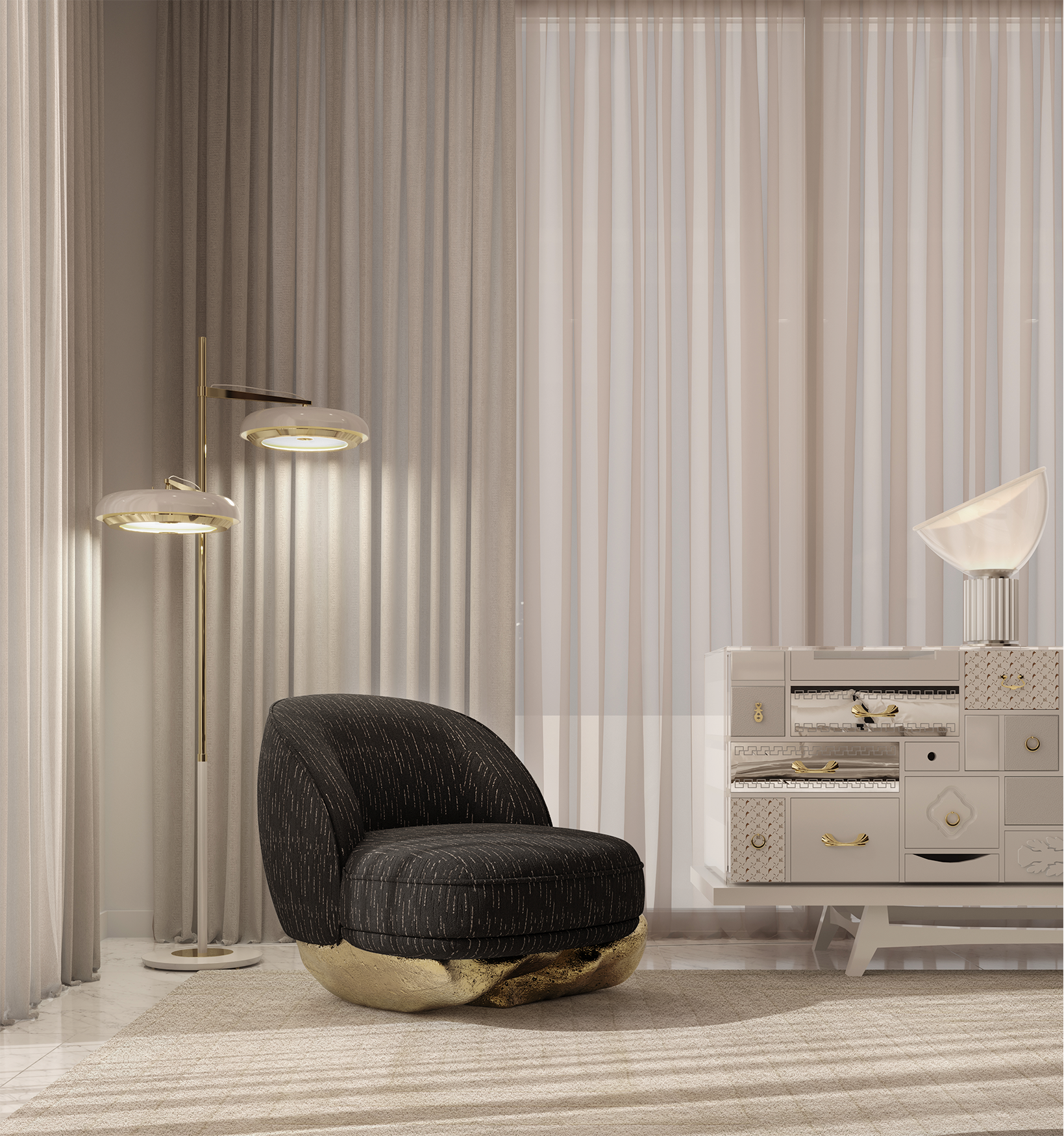 Angora II zwarte fauteuil