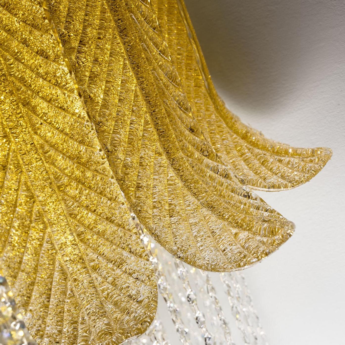 Murano Blad Wandlamp met Gouden Accenten