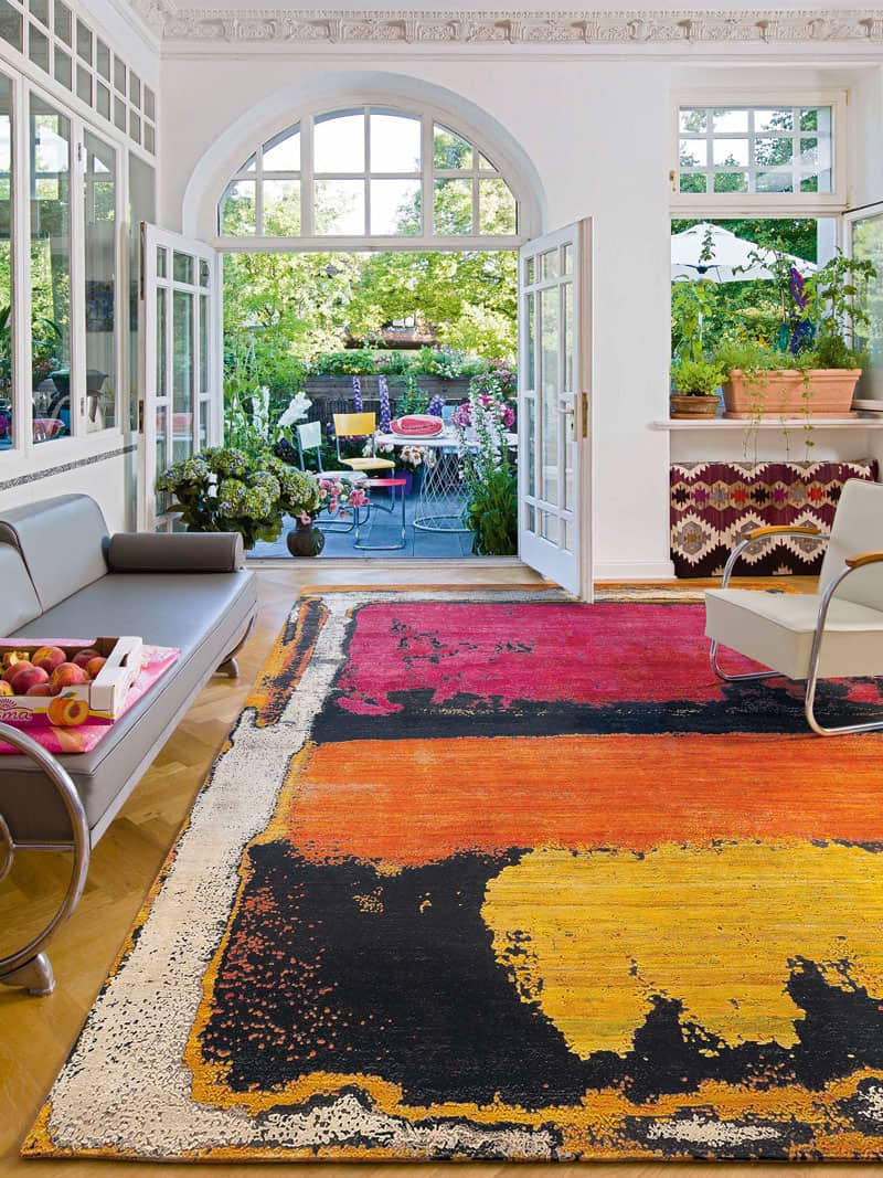 Magenta handgemaakte luxe vloerkleed