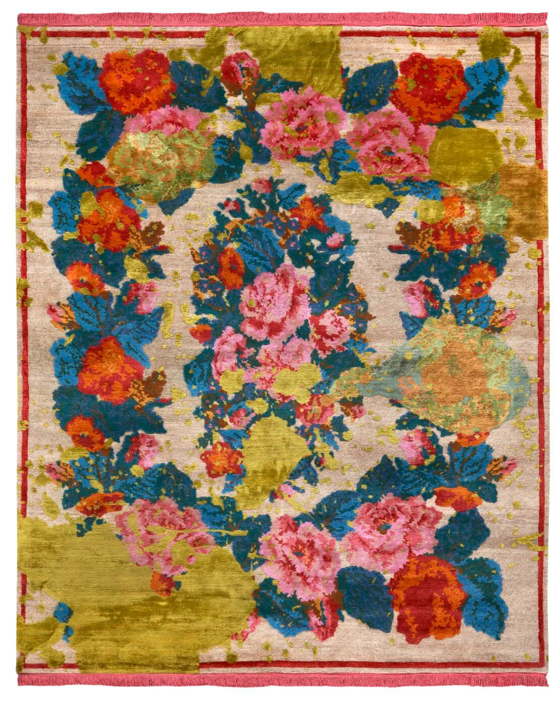 Janka splashed beige groen tapijt