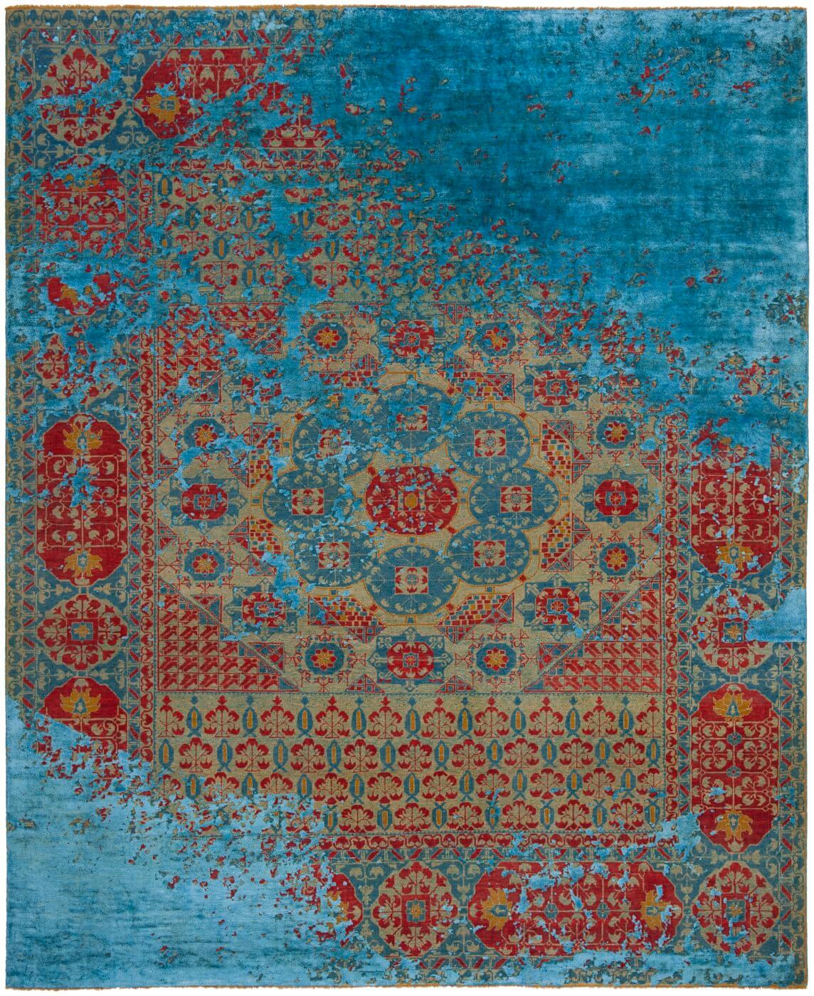 Mamluk kensington raved blauw vloerkleed