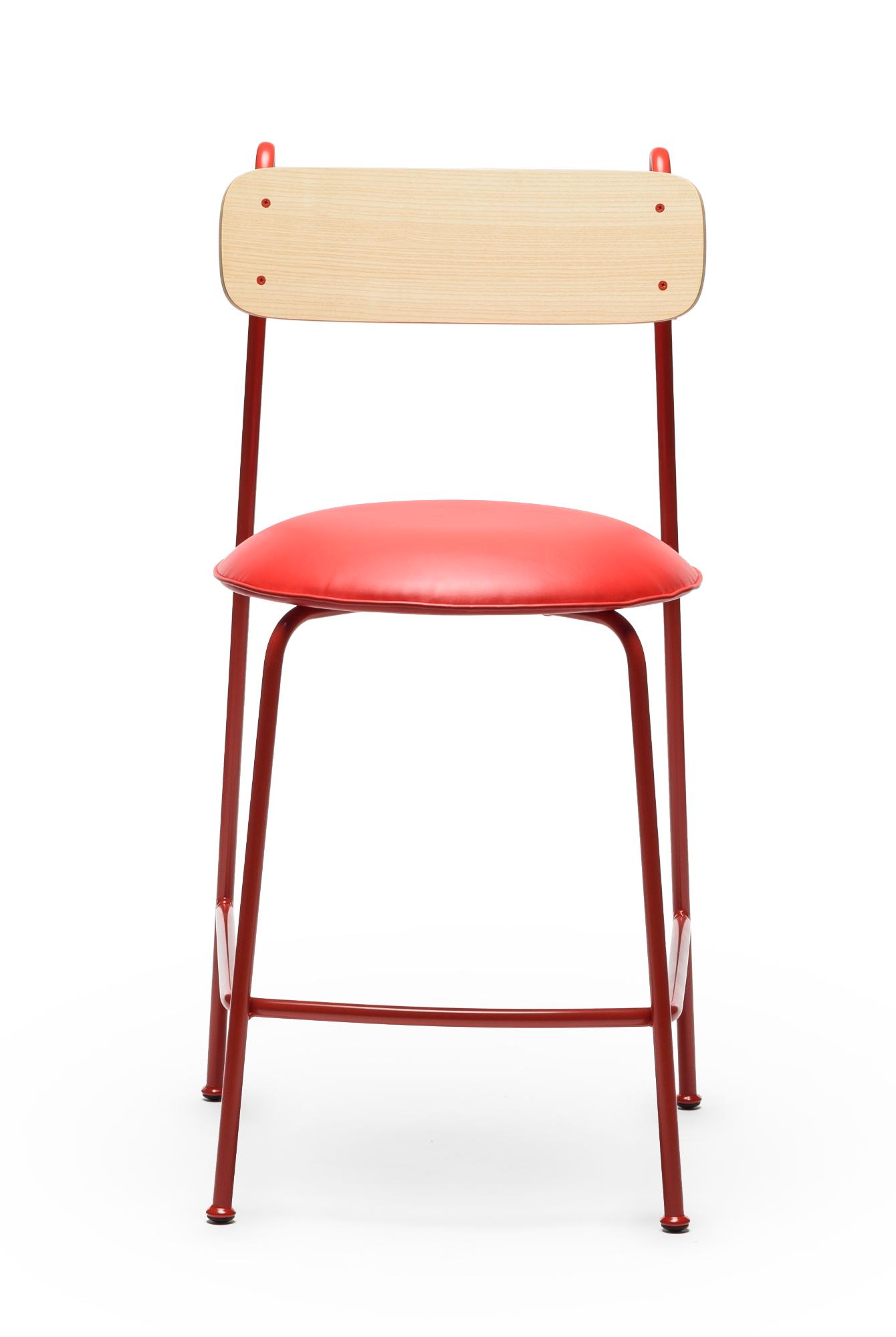 Lena SG-65 Rode Essenhout Barkrukstoel