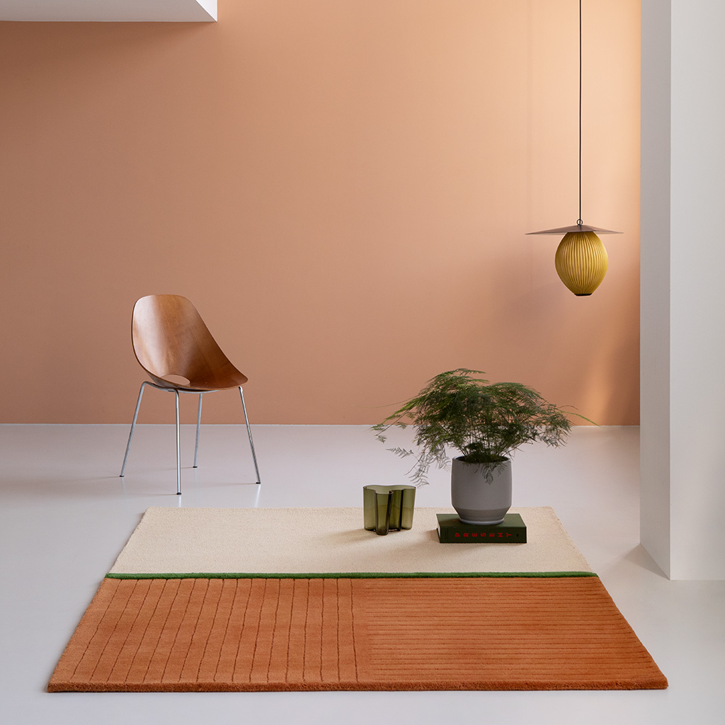 Decor rhythm tangerine designer handmade tapijt | Maat: 160 × 230 cm