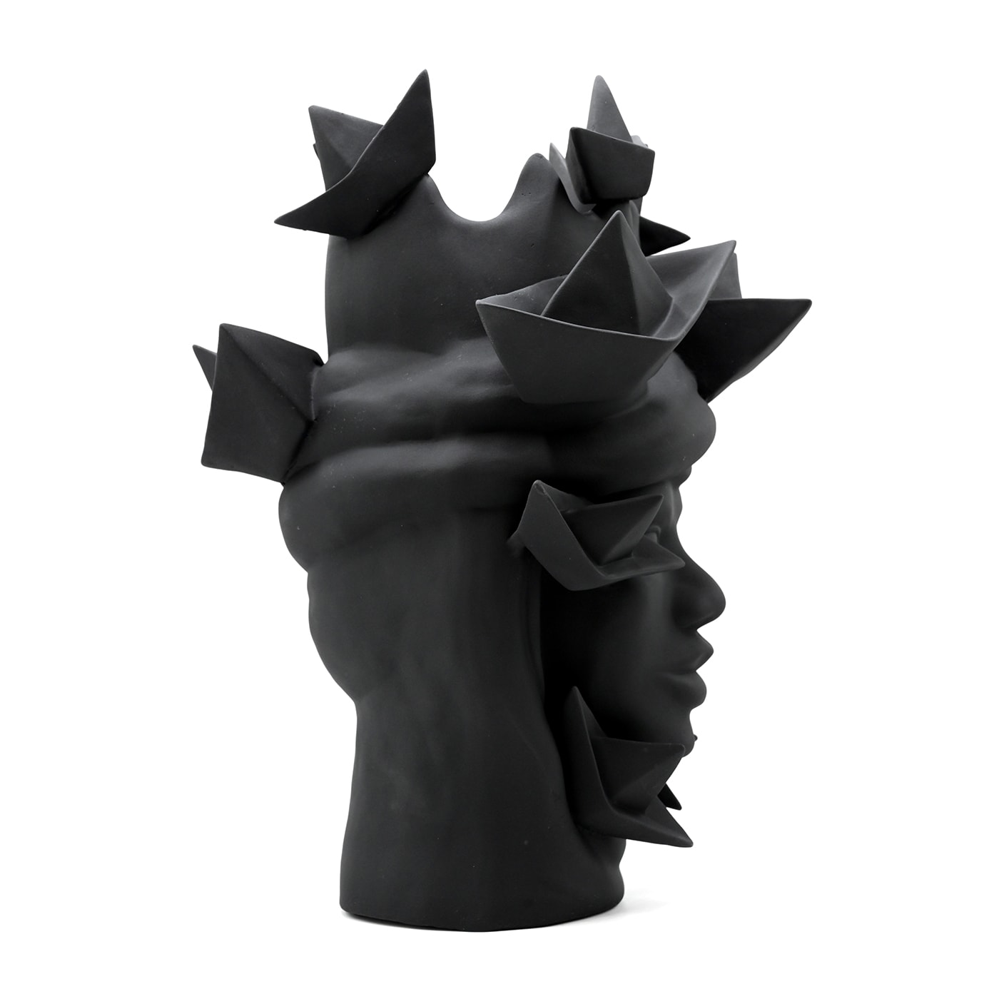 Moor's Head donkergrijze sculptuur