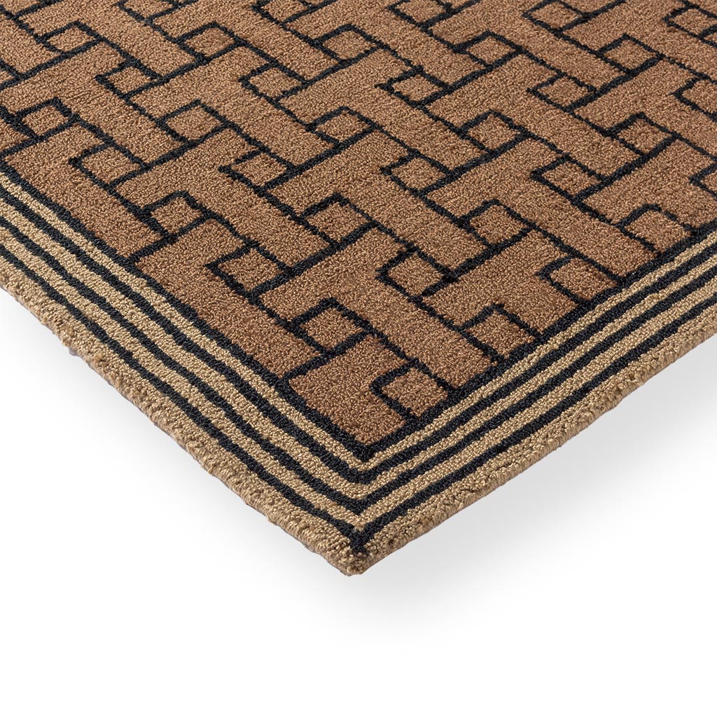 Monogram bruin outdoor tapijt | Maat: 160 × 230 cm