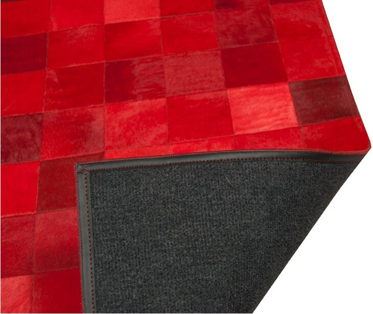 Mozaïek rood koeienhuid tapijt | Maat: 200 × 300 cm
