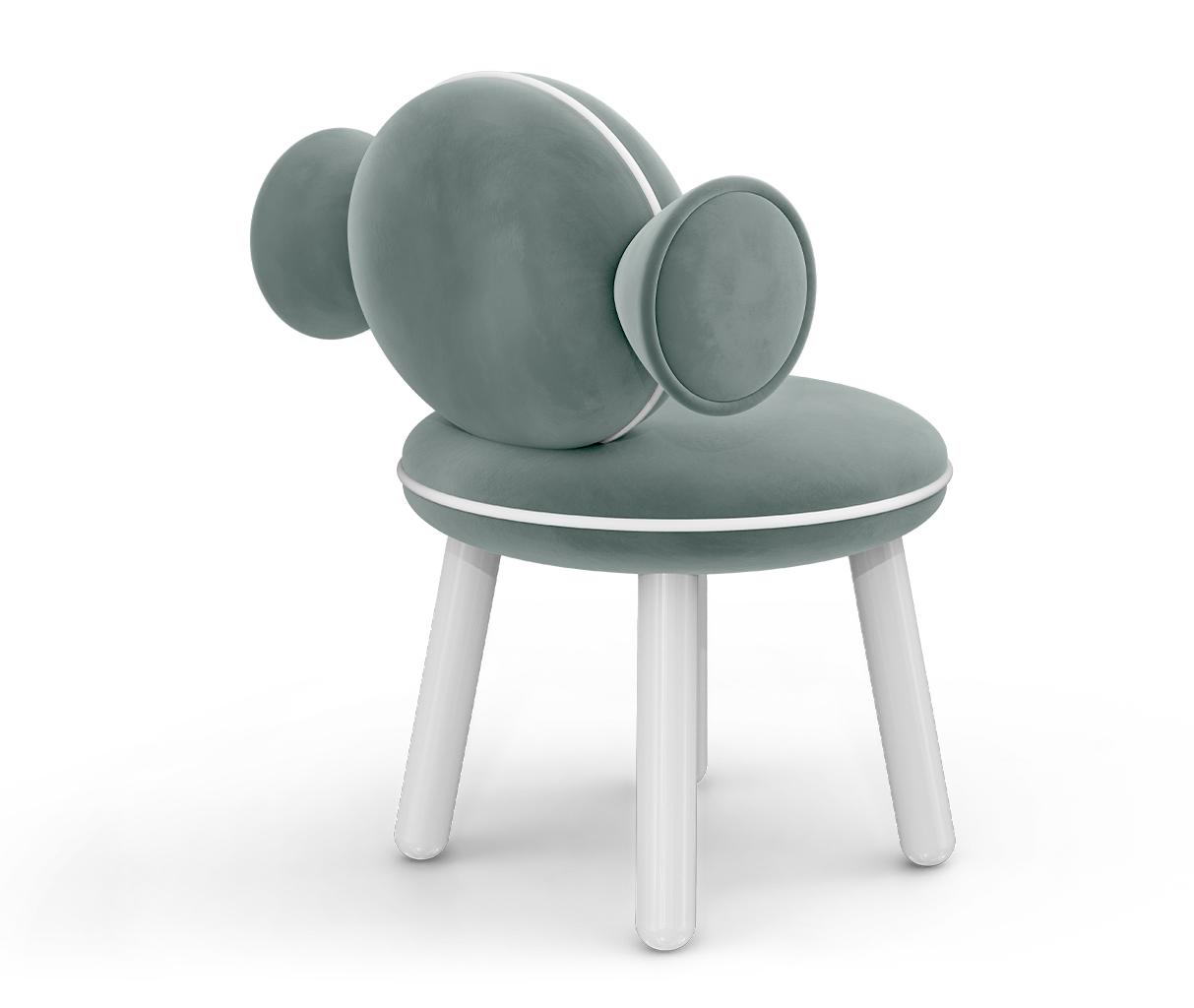 Lollipop blauwe poefstoel